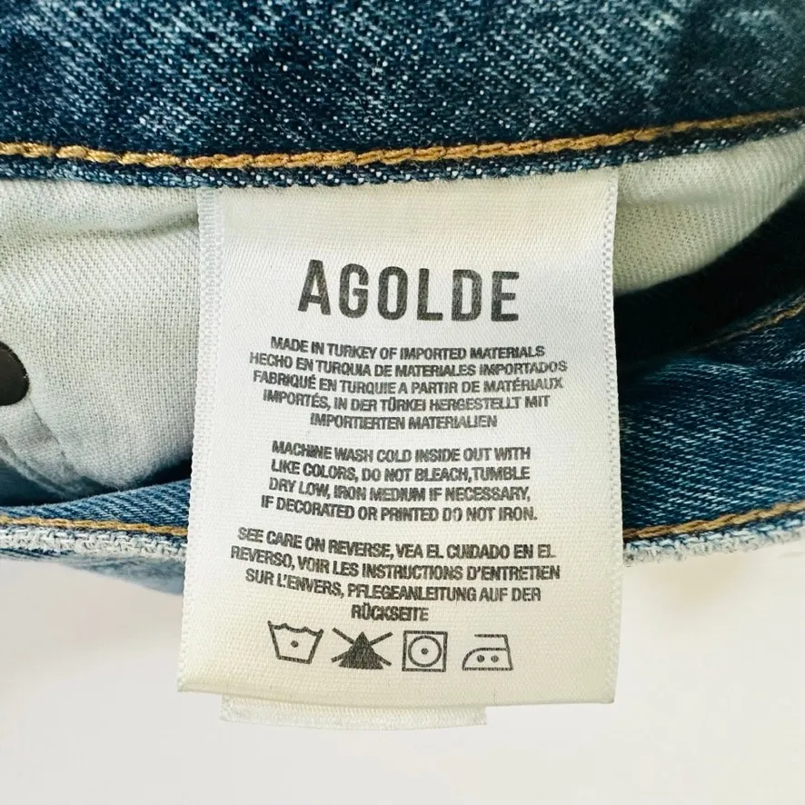 Agolde Parker Vintage Cut Off Jean Short Dark Swapmeet Blue Size 27 High Rise - Image 7