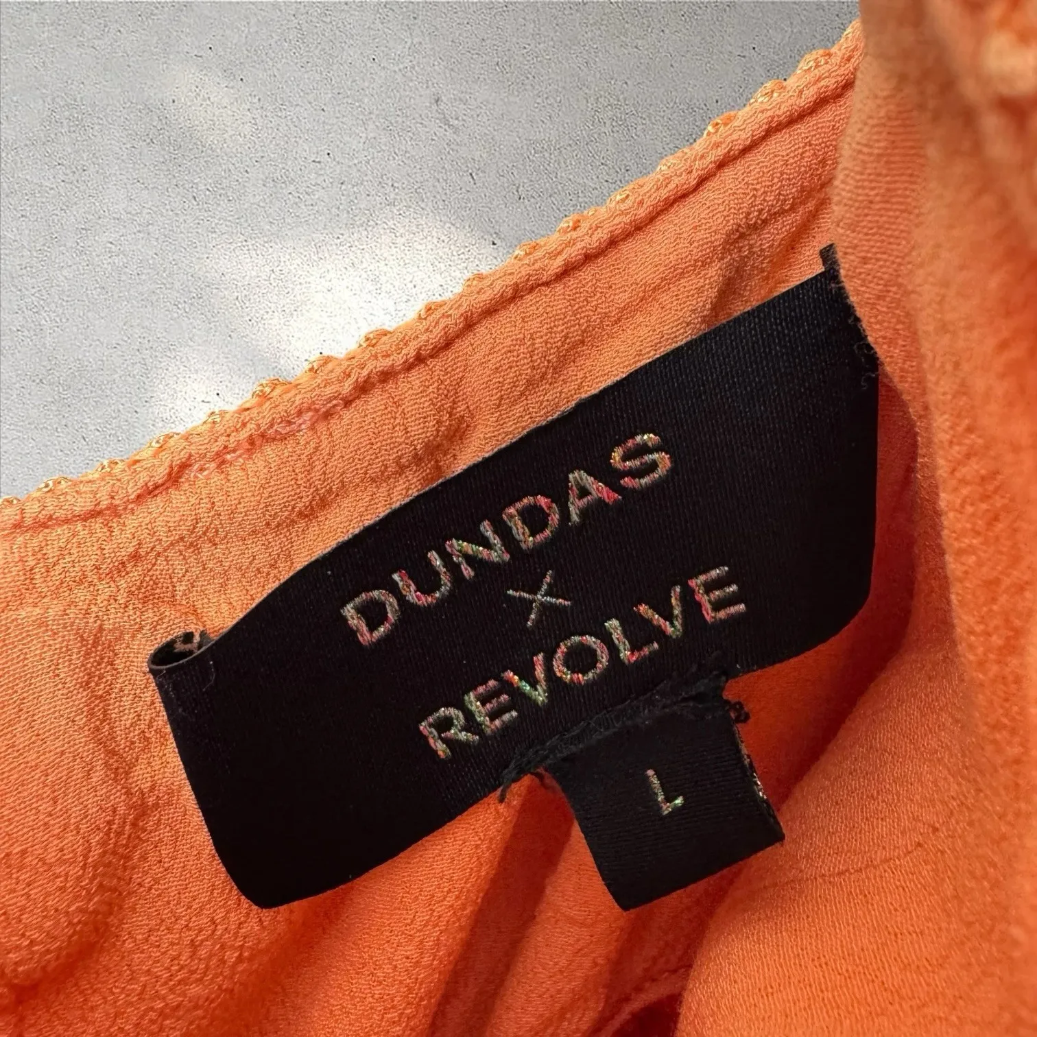 Dundas x Revolve Bonham Fringe Top Orange Ombré Sz L Size L - Image 3