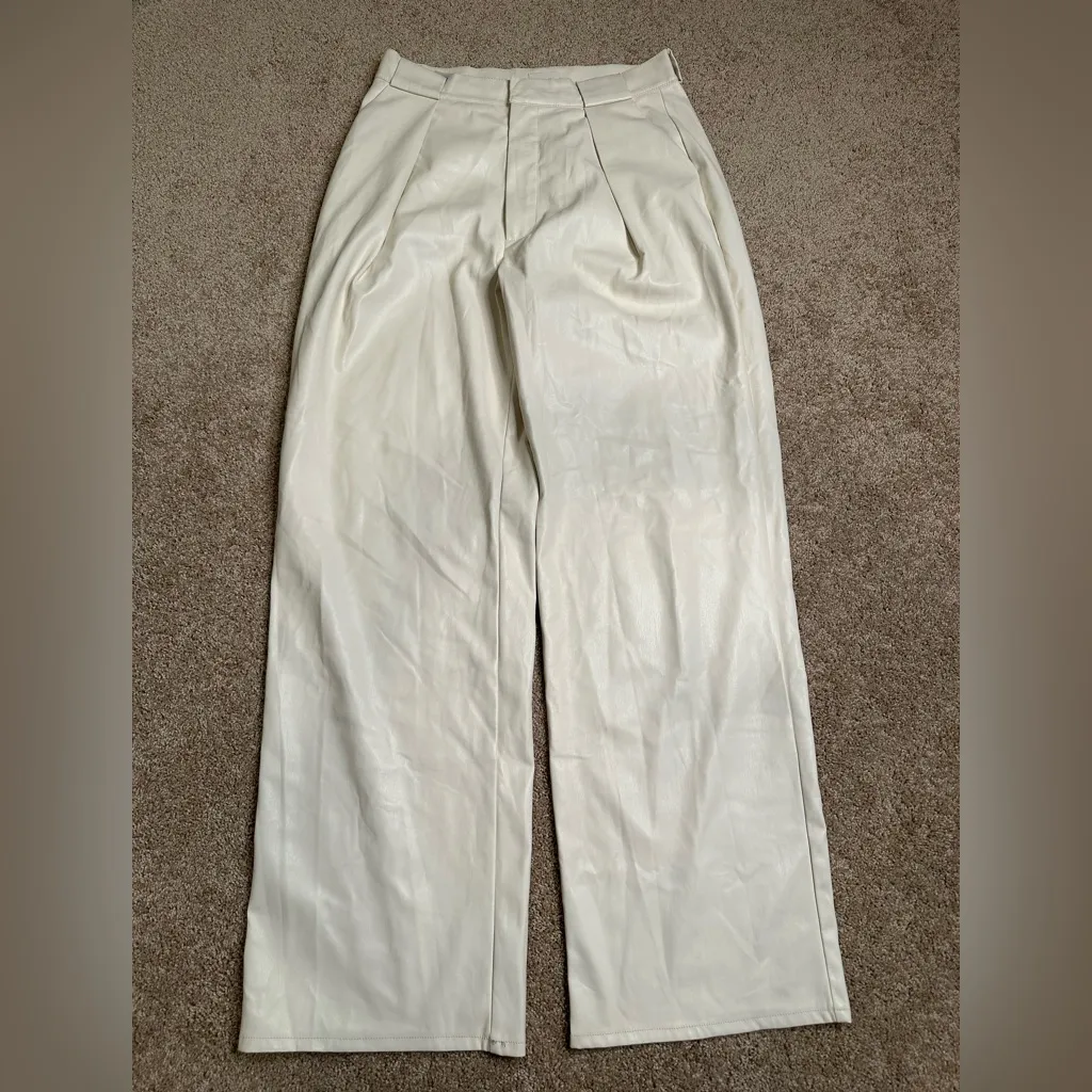 MOTHER High Waisted Tunnel‎ Vision Pleated Prep Leather Pants Size 29 - Image 4