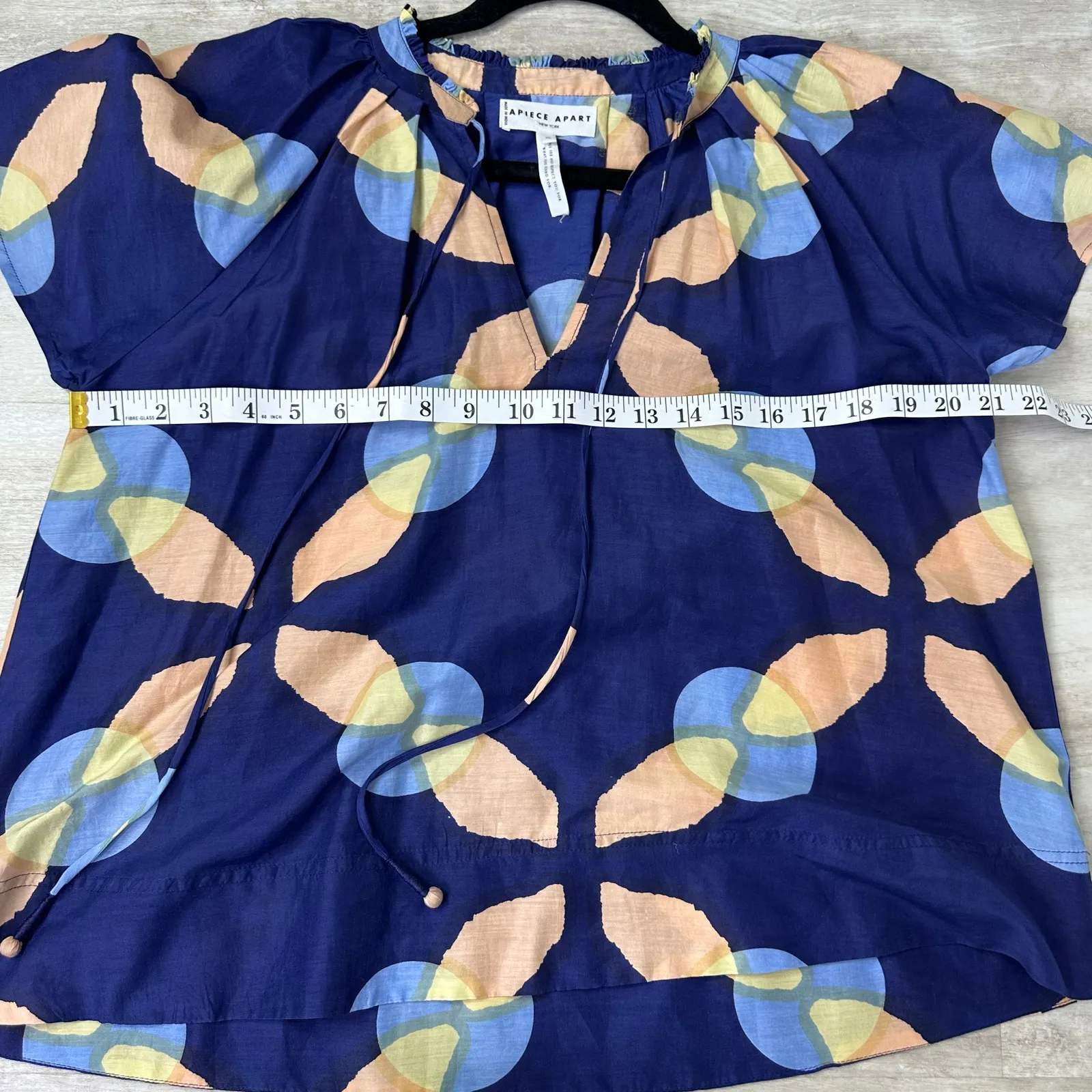 Apiece Apart Vera Petal Sleeve Top in Shibori Geo Floral Size XS career - Image 7