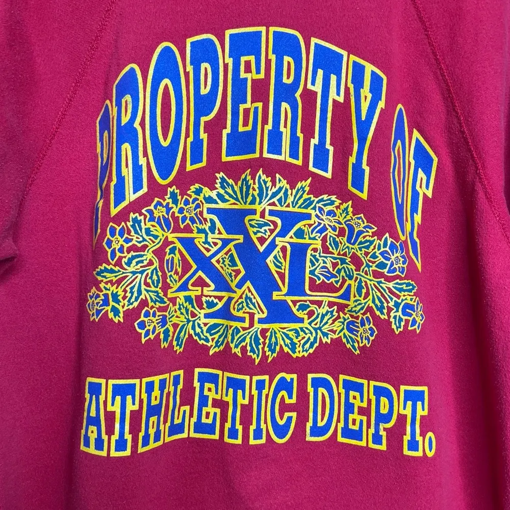 VTG Red Tultex Sweatshirt Dress Size tagged one size fits all made in USA FLAWS - Image 3