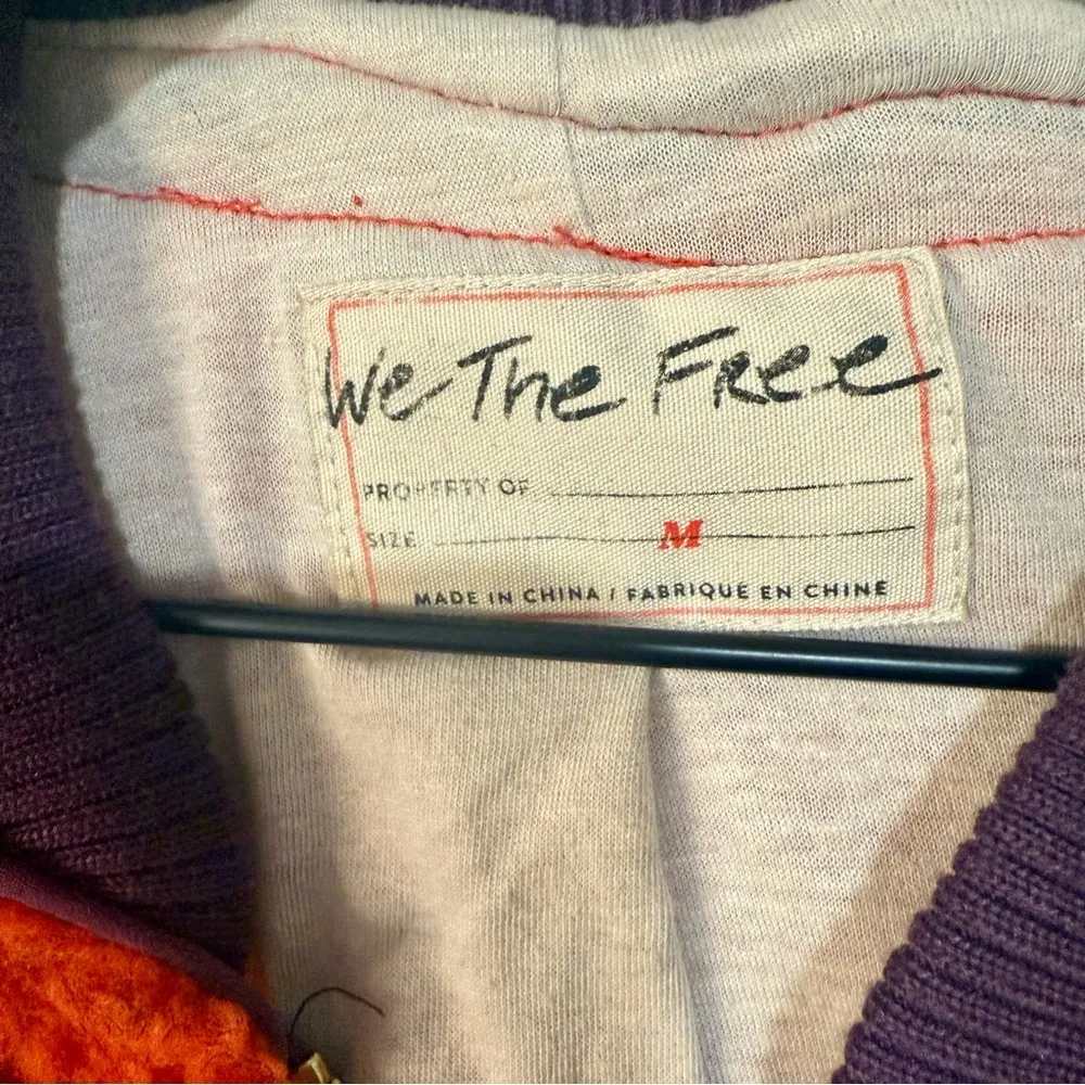 FREE PEOPLE WE THE FREE SHERPA CHILI COMBO BOMBER RED AND PURPLE QUILTED SIZE M - Image 12