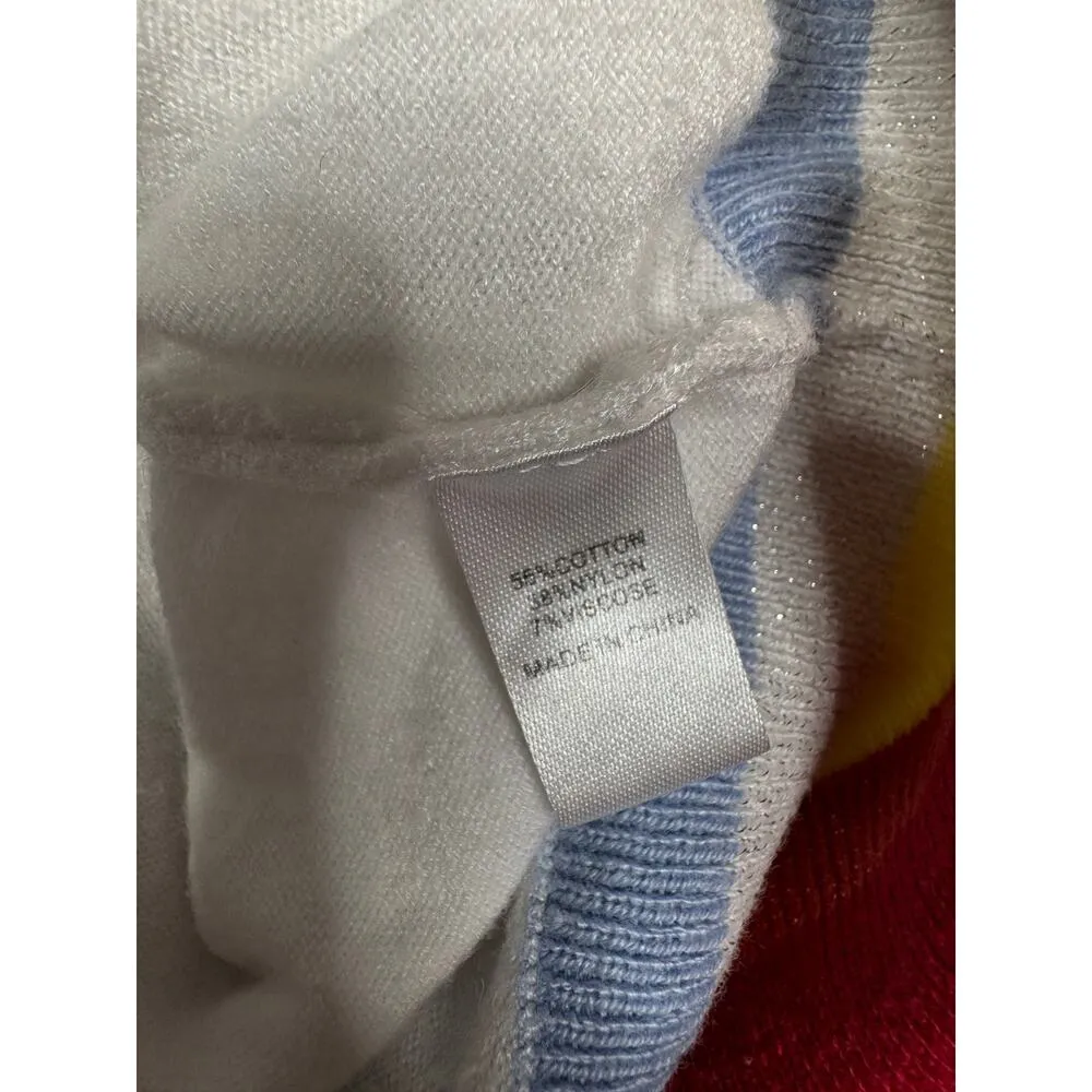 Madison Marcus  Women's V Neck Rainbow Hem Sweater Size Large - Image 4