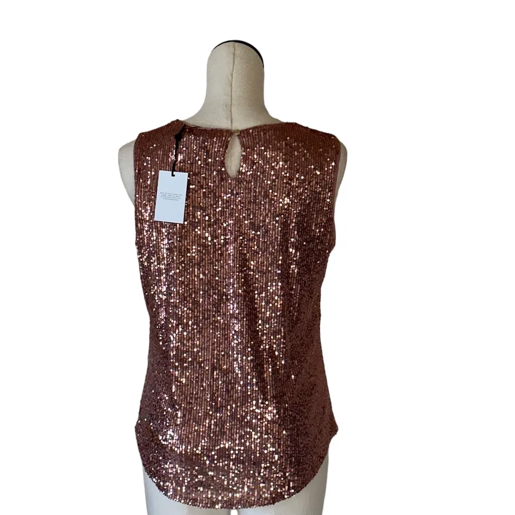 NWT DKNY Sequin Tank Top GOLD - Image 5