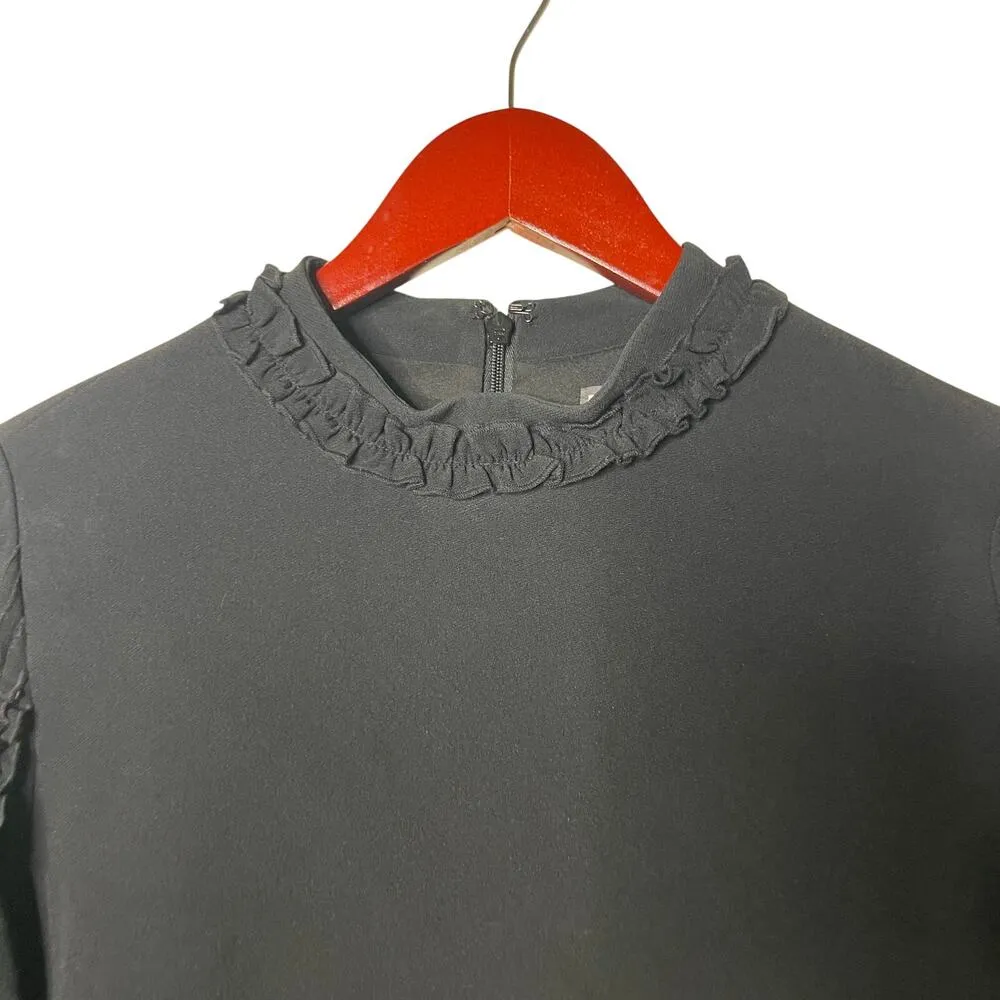 Alexis Black Marianne Tiered Bell-Sleeve Crepe Mini Dress Ruffled Trim Medium M - Image 7