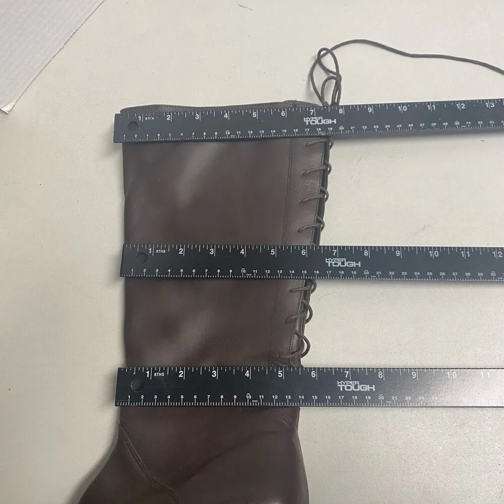 DAVID TATE Formula 16 Brown Boots 7 Wide Leather‎ Upper 2 inch heel - Image 3