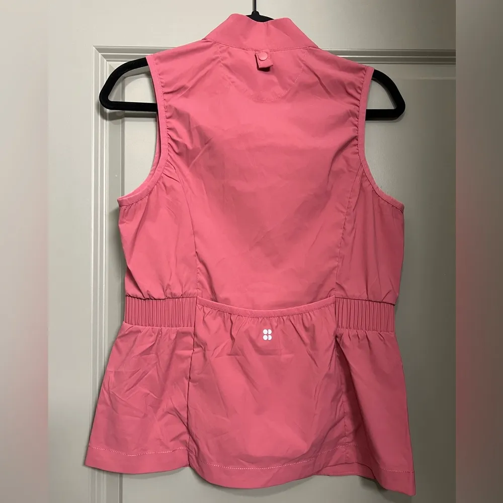 SWEATY BETTY | On The Run Zip Up Performance Workout Vest Adventure Pink - Image 6