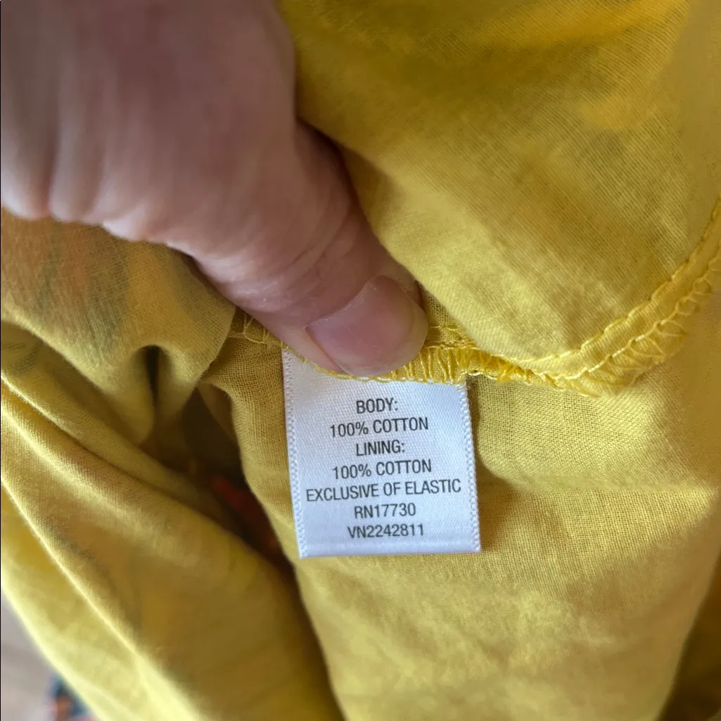 Spaghetti Strap Fit and Flare Honeycomb Yellow Floral Sundress New - Image 9