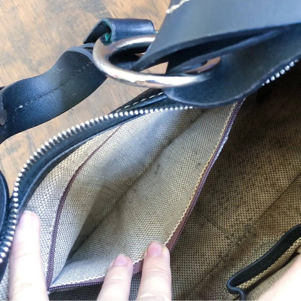 Dooney & Bourke • vintage black leather purse bag pebbled shoulder hobo - Image 13