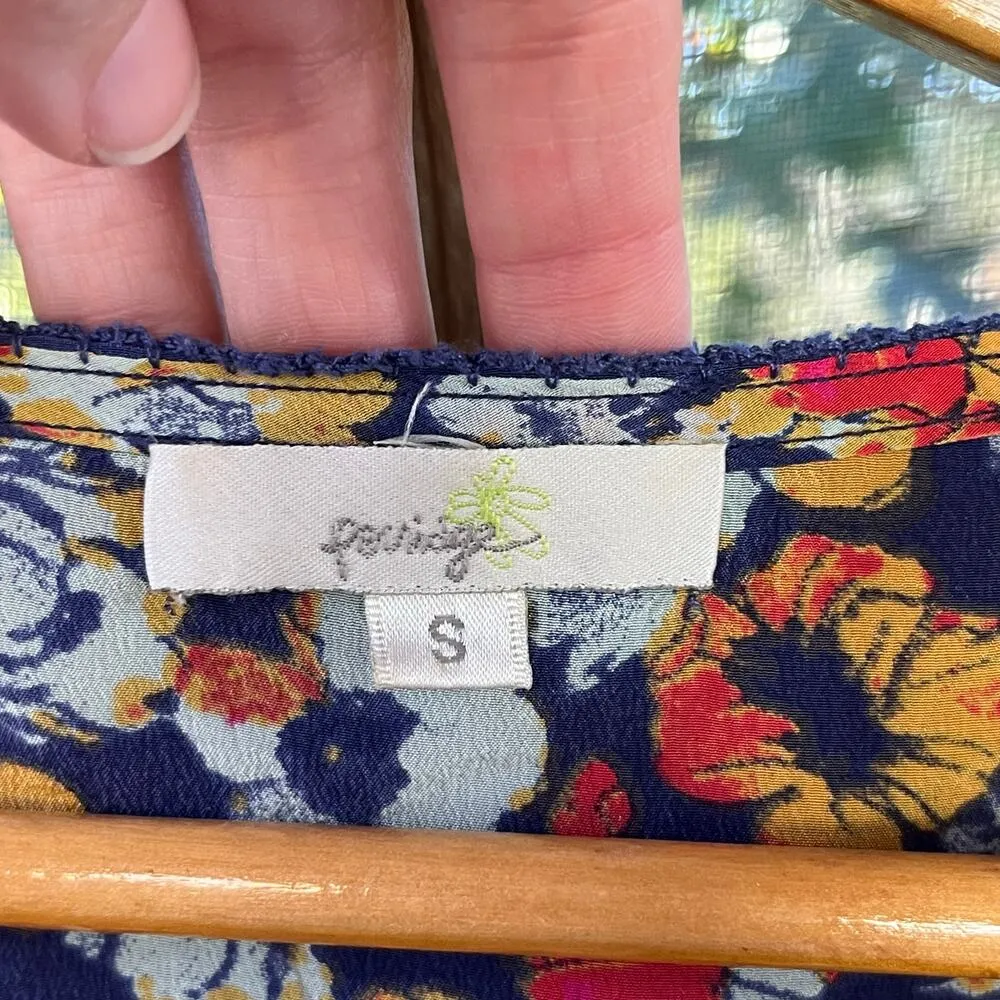 Anthropologie Porridge Colorful Floral 100% Silk Blouse Size S - Image 6