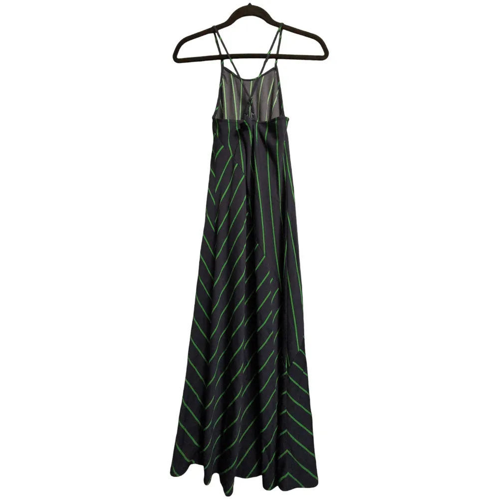 NWT Rowing Blazers X Target Navy Lime Green Striped Sleeveless Maxi Dress Size S Blue - Image 4