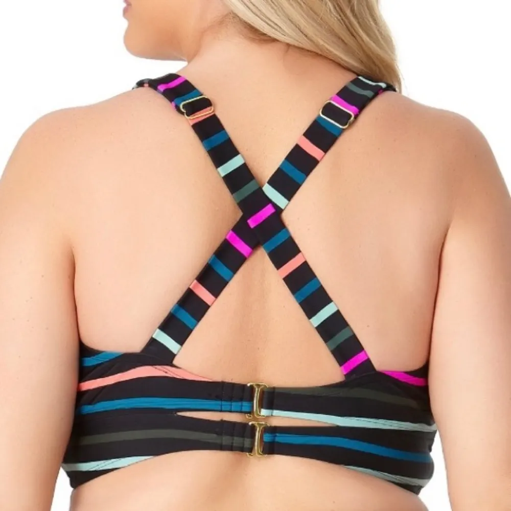 Terra & Sky rainbow stripe push up bikini top - Image 4