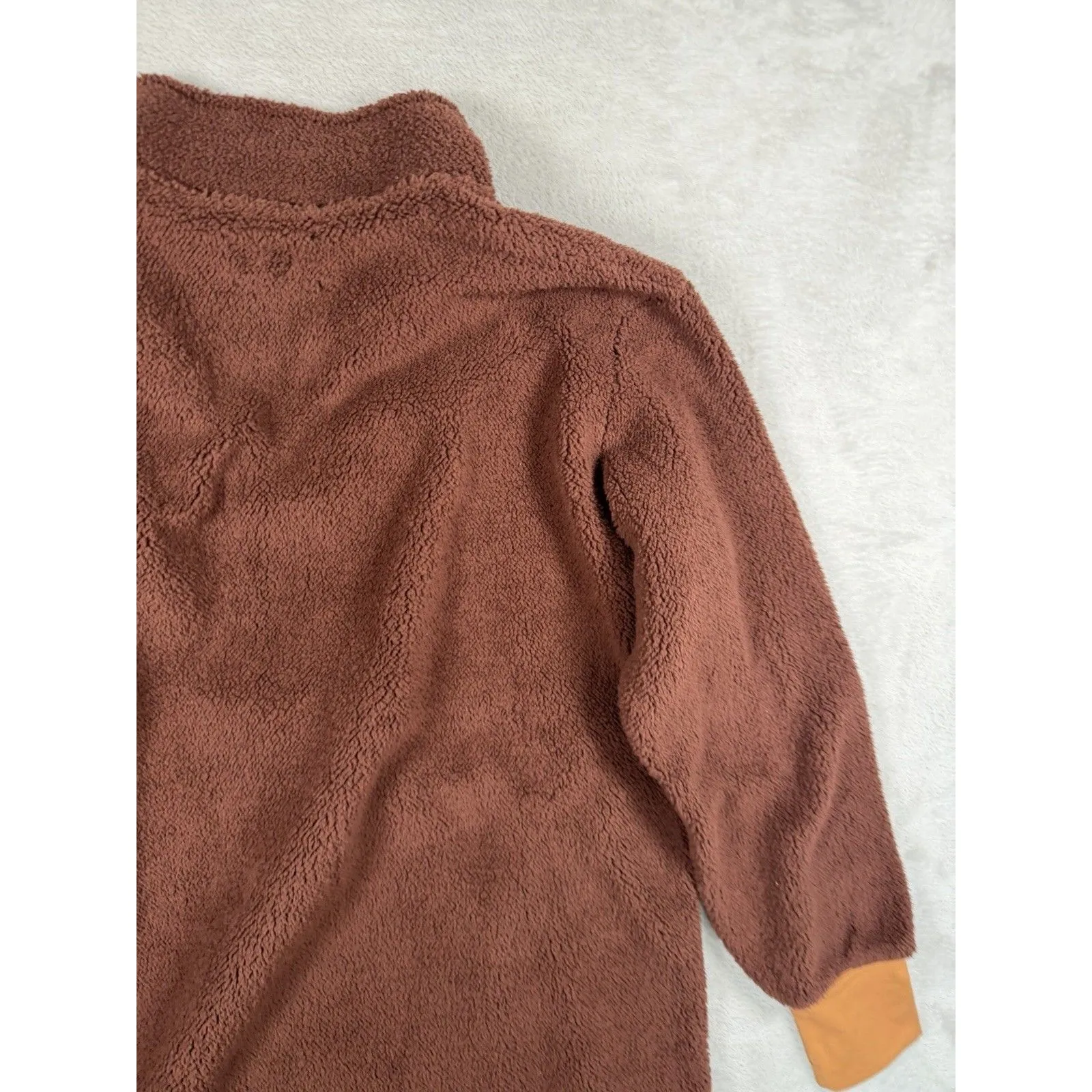 Offline by Aerie Women's Half Zip Fleece Sweatshirt w/Zip Pockets Size S Brown - Image 10