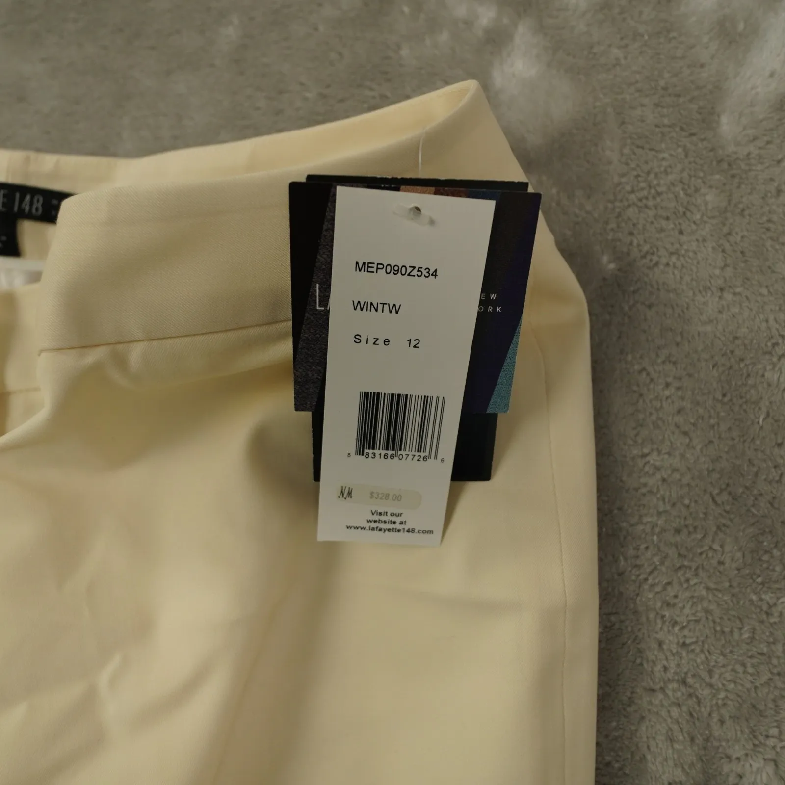 Lafayette 148 Menswear Pants Women's 12 Cream Wool Trouser Stretch City NWT - Image 11