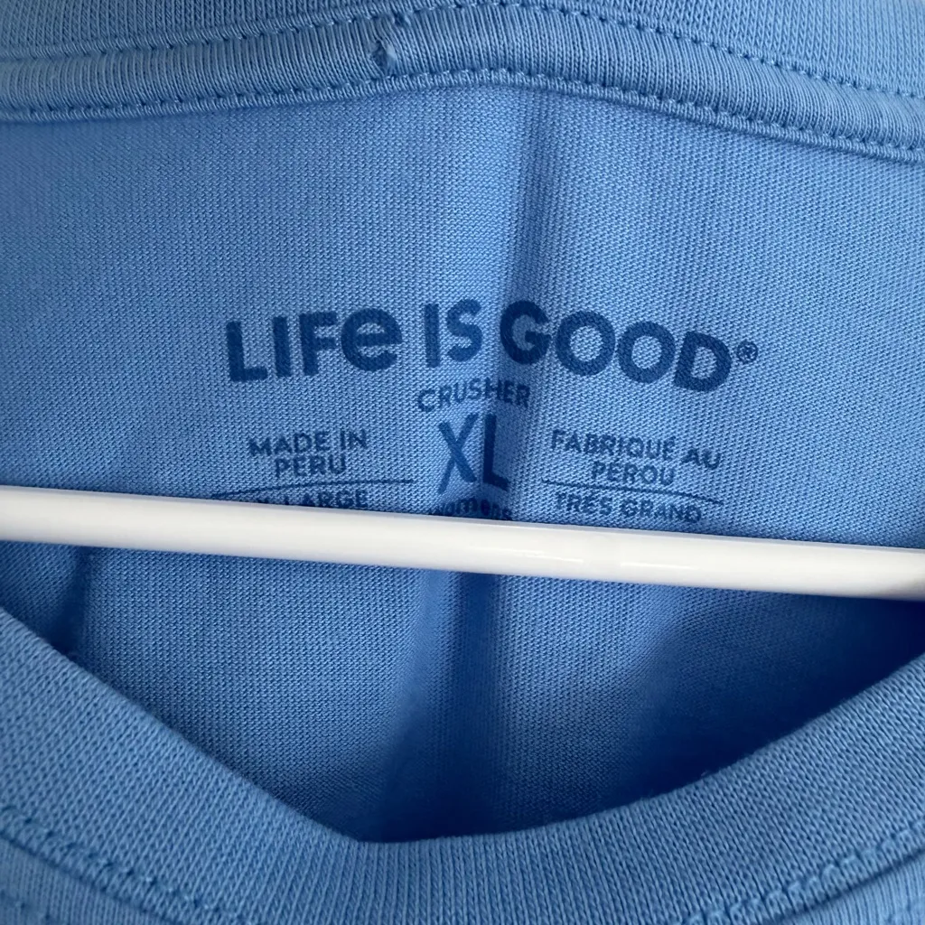 Life is Good Women’s Long Sleeve Crusher Periwinkle Blue Music Note Floral XL - Image 5