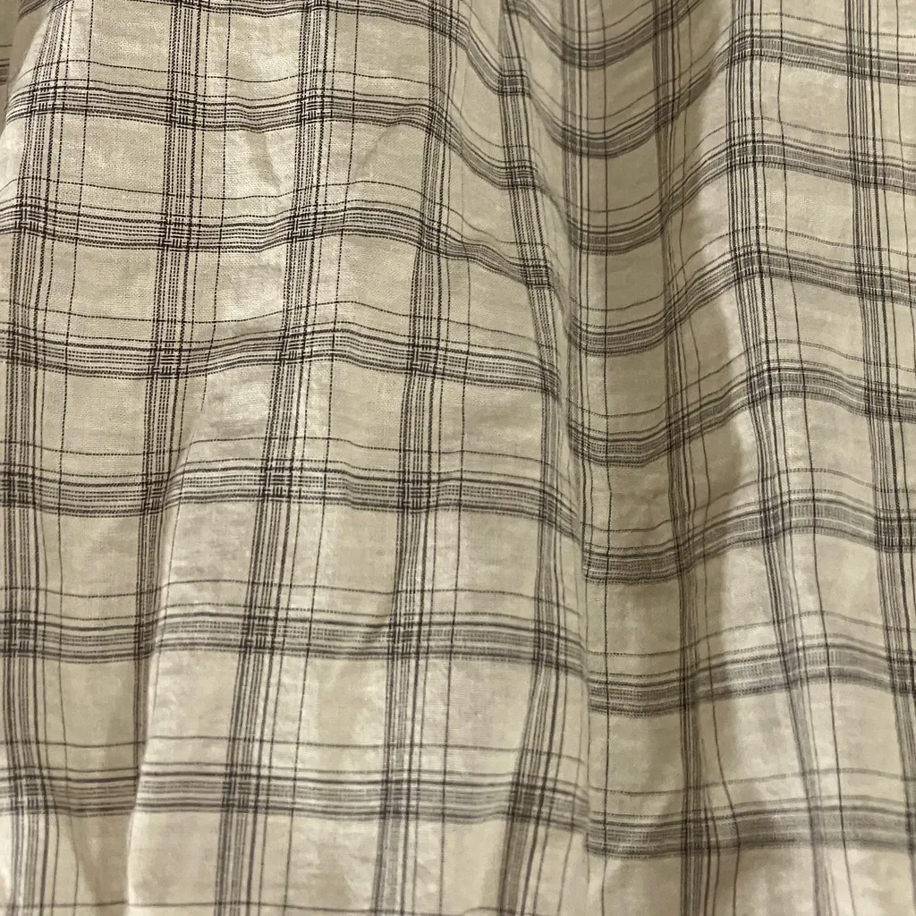 Max Studio Beige Plaid Smocked Blouse - Image 8