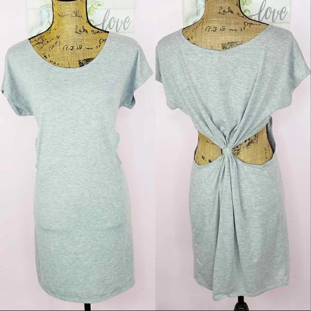 Urban Renewal Back Twist Knot Cutout‎ T-shirt Dress Gray Medium - Image 2