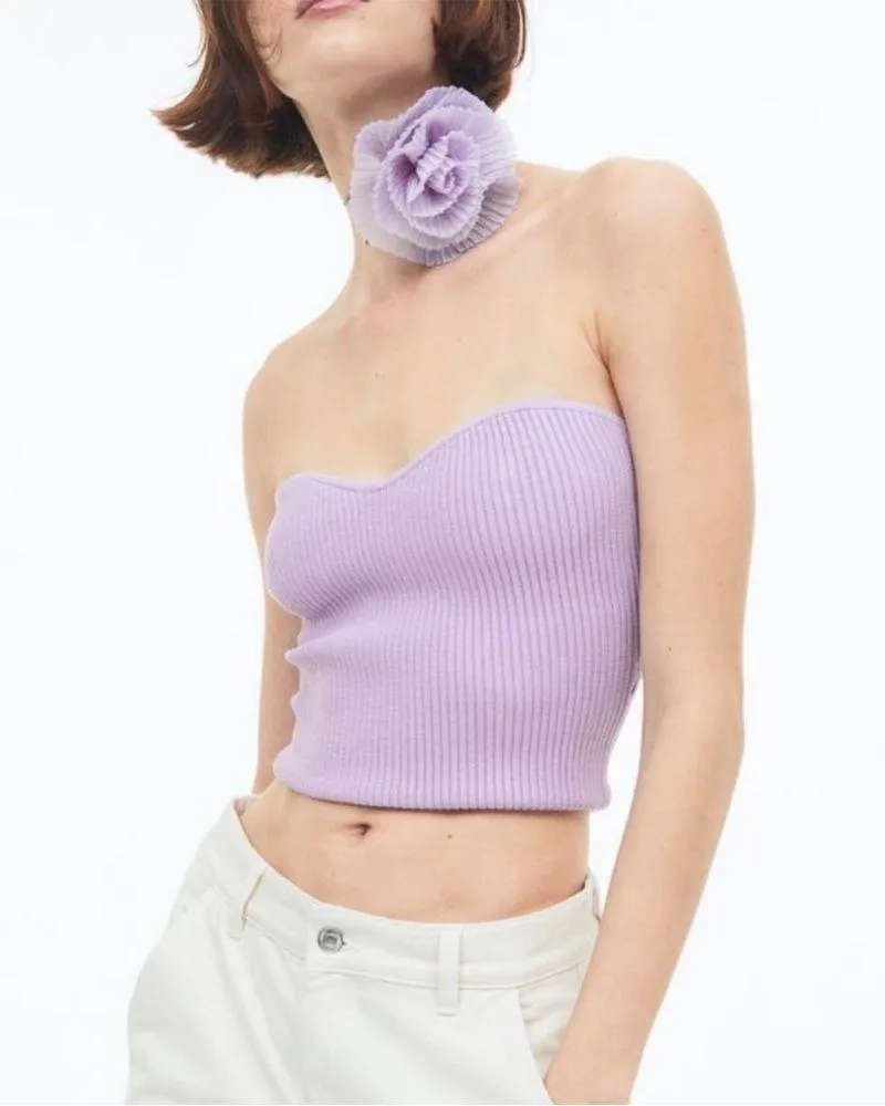 H&M Lavender Ribbed Tube Top - Image 5