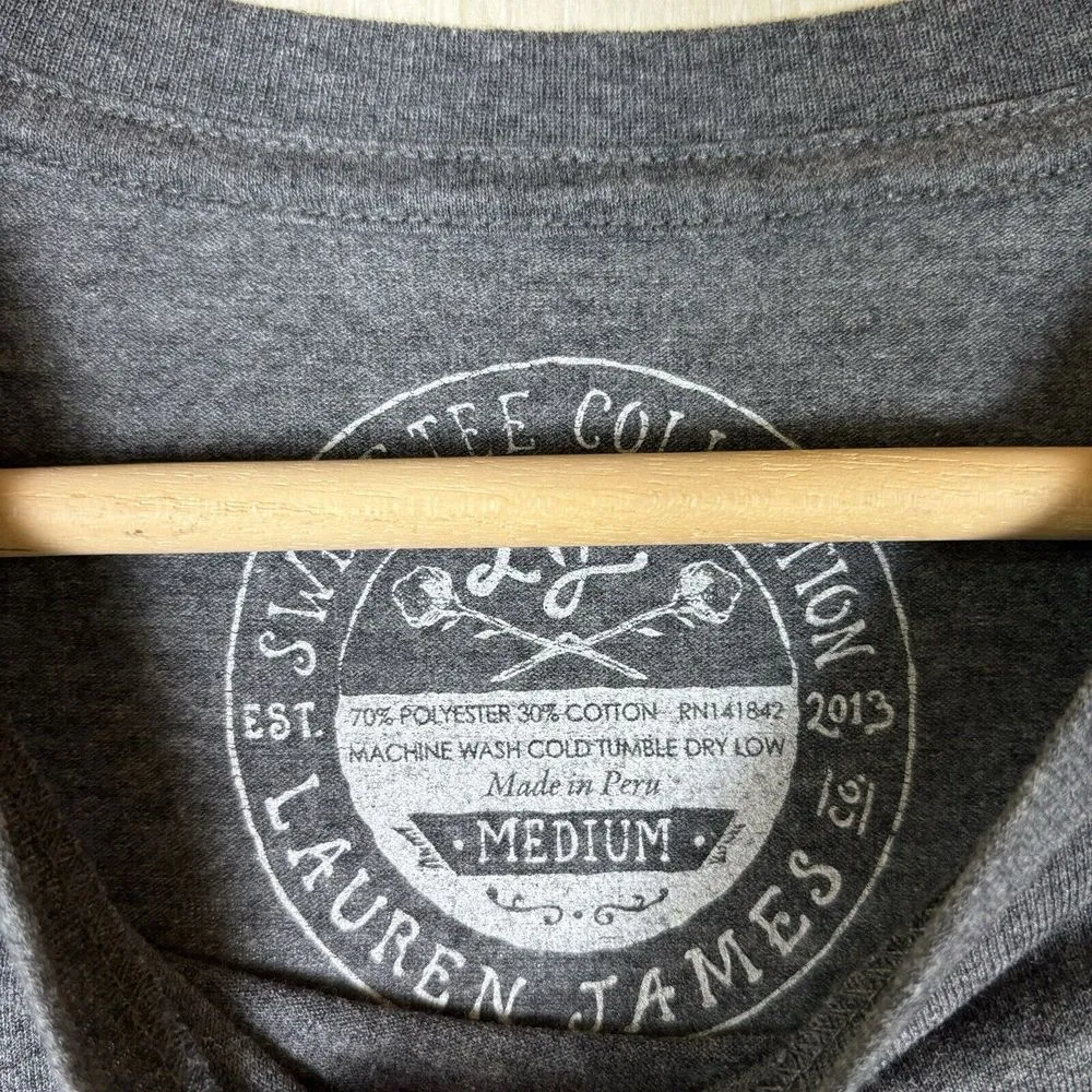 Lauren James Womens Long‎ Sleeve T-Shirt Sz M Gray Sweet Defense Football Season - Image 7