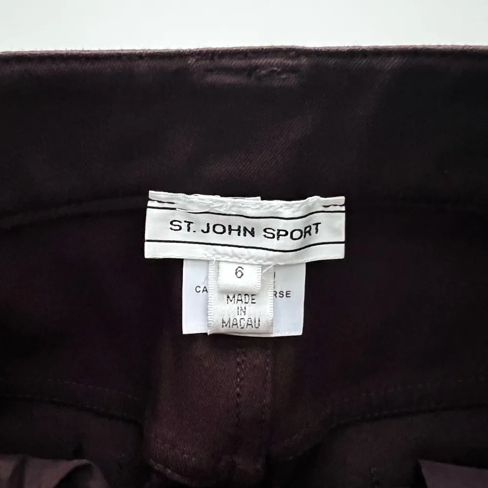 St John Sport Basic Straight Leg Pants chocolate brown 6 - Image 3