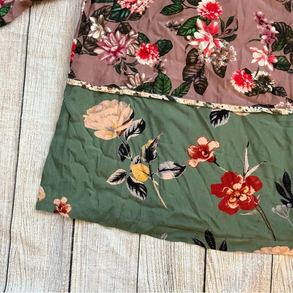 JOHN MARK Open Front Kimono Cardigan Boho Floral Size Medium Women Shirt Top - Image 13