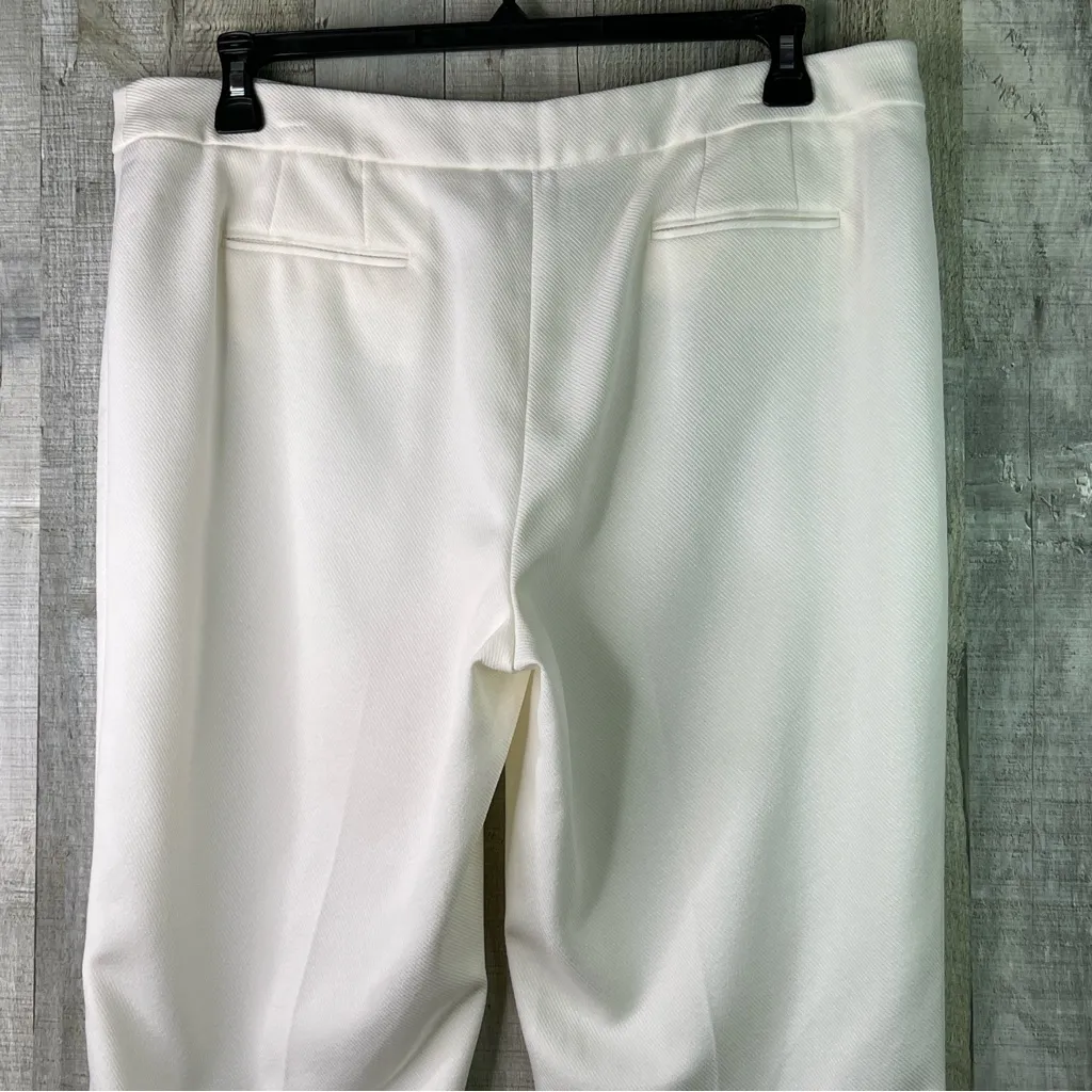 Anne Klein Sz. 16 Cream Color Dress Pants Mock Back Pockets Front Zipper Closure - Image 5