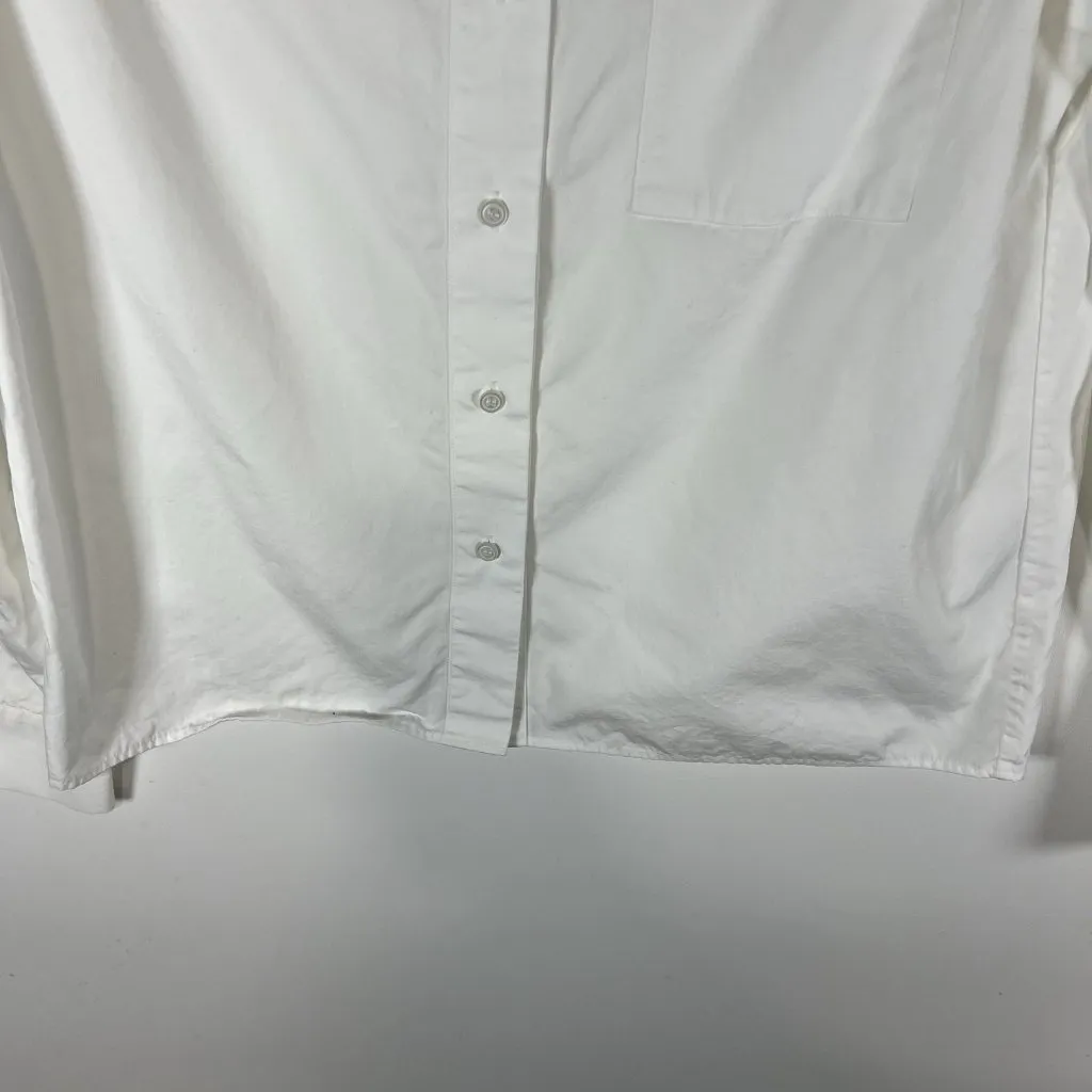 COS Women's Classic‎ Collared White Button Long Sleeve Shirt Size 8 Minimalist - Image 3
