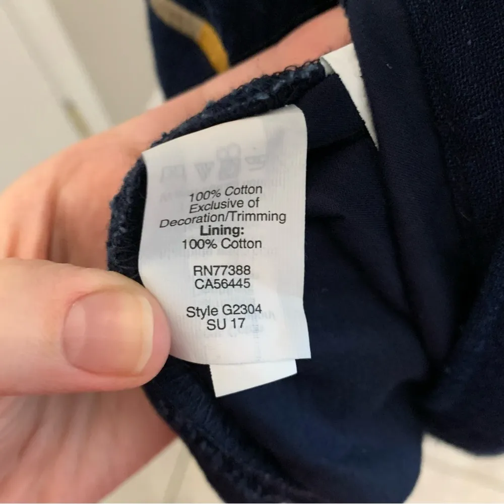 Madewell oversized boxy gauze textured navy linen cotton embroidered tunic dress - Image 6