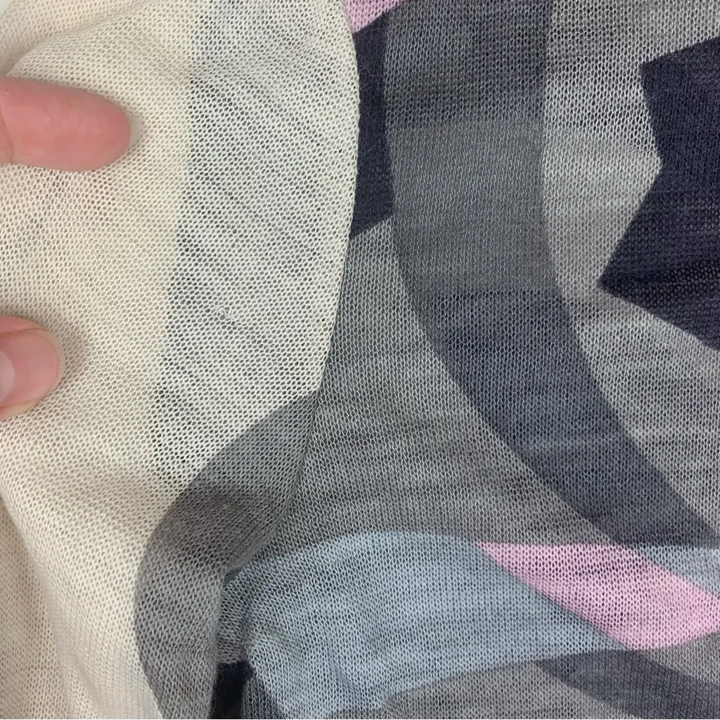 Mondi size 40 medium large sheer Abstract Long Sleeve Top purple gray wool - Image 5