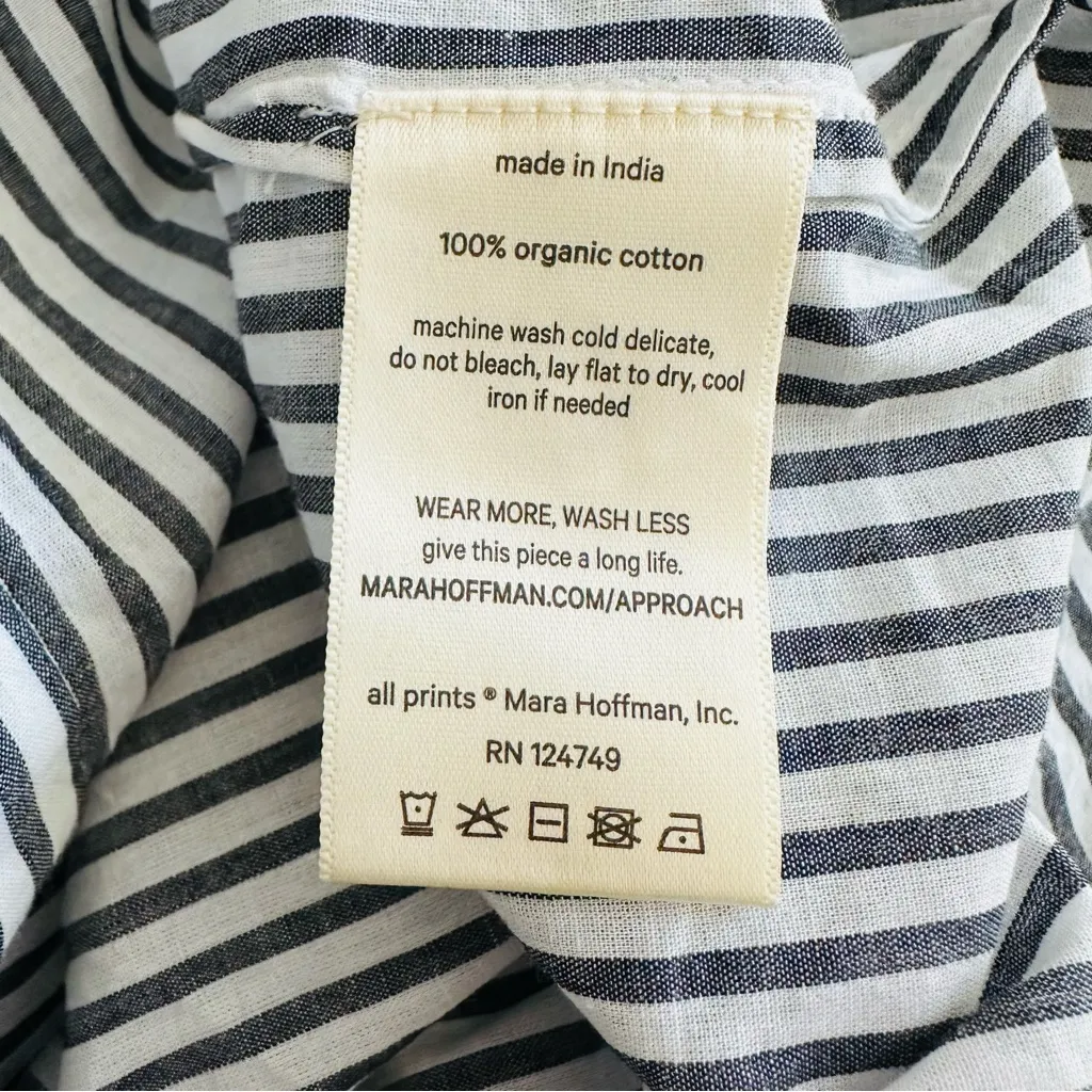 NEW! Mara Hoffman Swim Thora Striped Maxi Dress Wrap Tie Button Front Size XL - Image 12