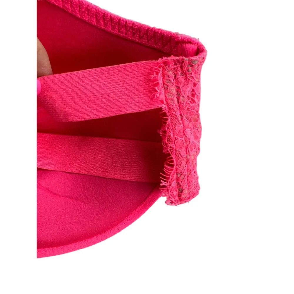 Victoria's Secret Hot Pink Strappy Very Sexy Push-Up Bra Women's 36D - Image 7