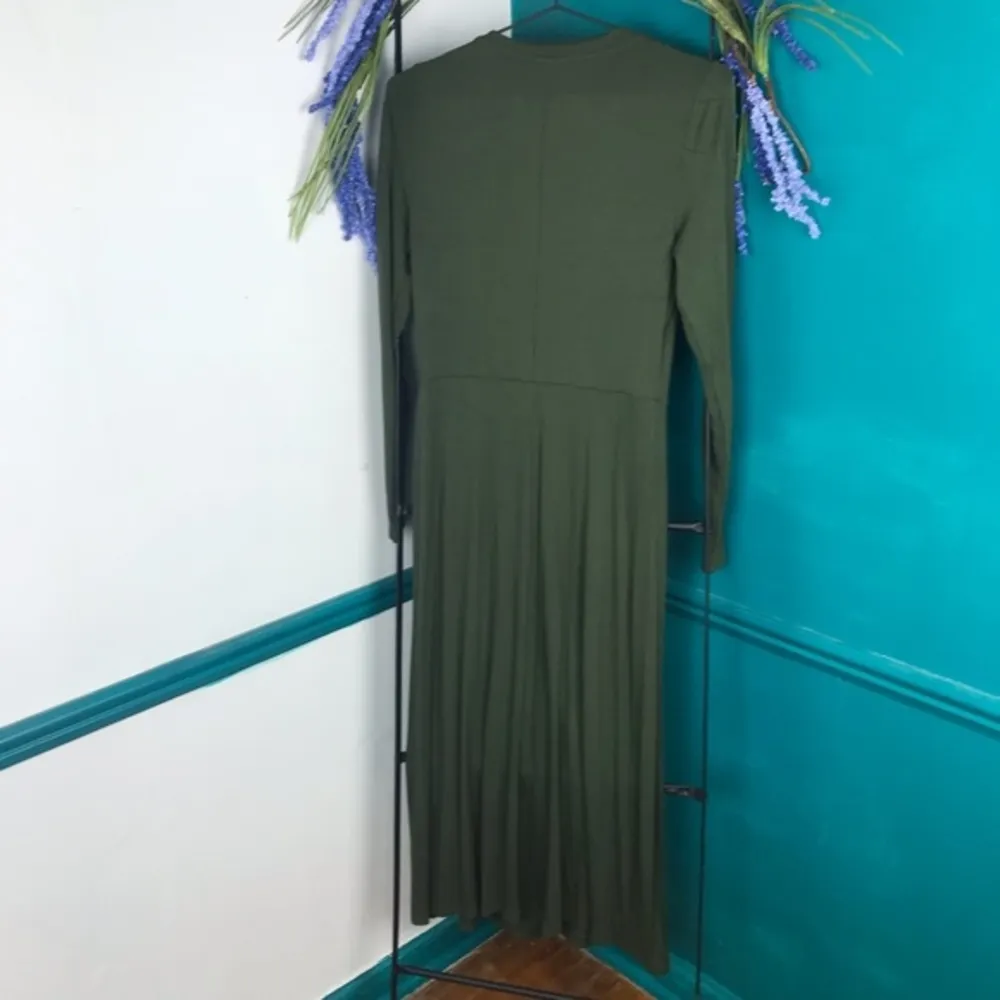 Who what wear army green ribbed Henley dress - Image 4