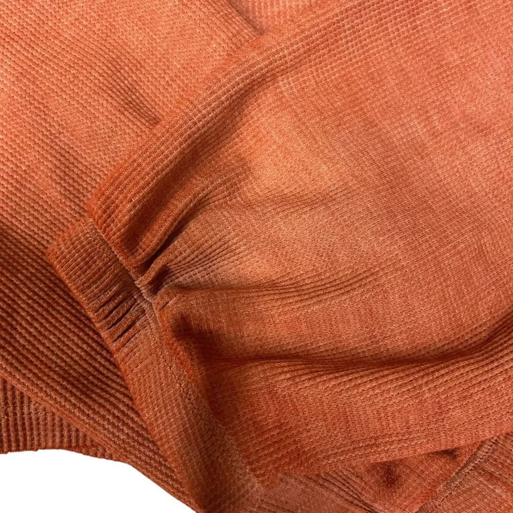 Flirtitude Active Long Sleeve Cropped Henley Shirt Ortega Rust Size XL Knit - Image 6