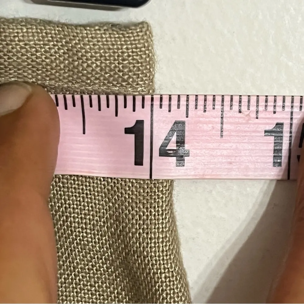 Vintage Talbots 100% Irish Linen Flared Pleated Bottom Midi Skirt‎ Size 4 Tan - Image 4