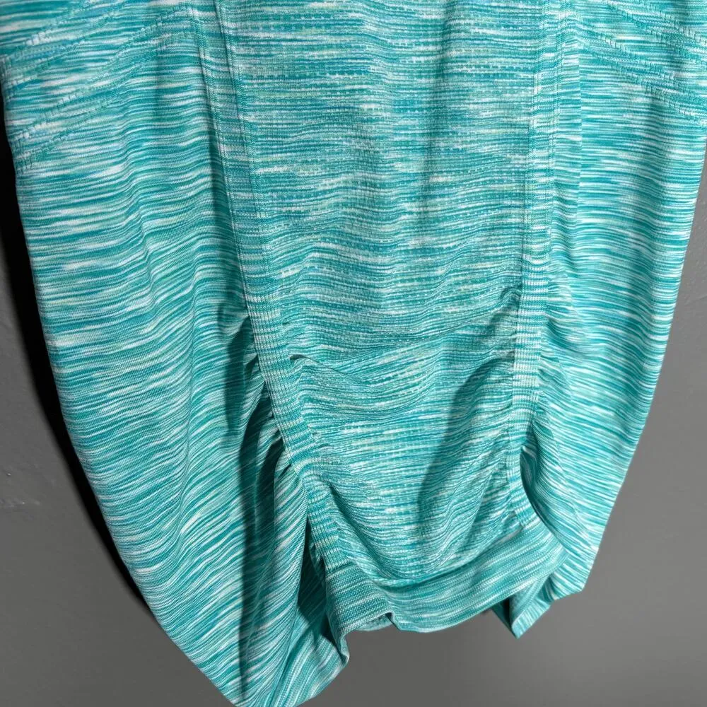 Athleta Blue Pure Ruched Wide Strap Activewear Tank Top - Small - Scoop Neck - Image 3