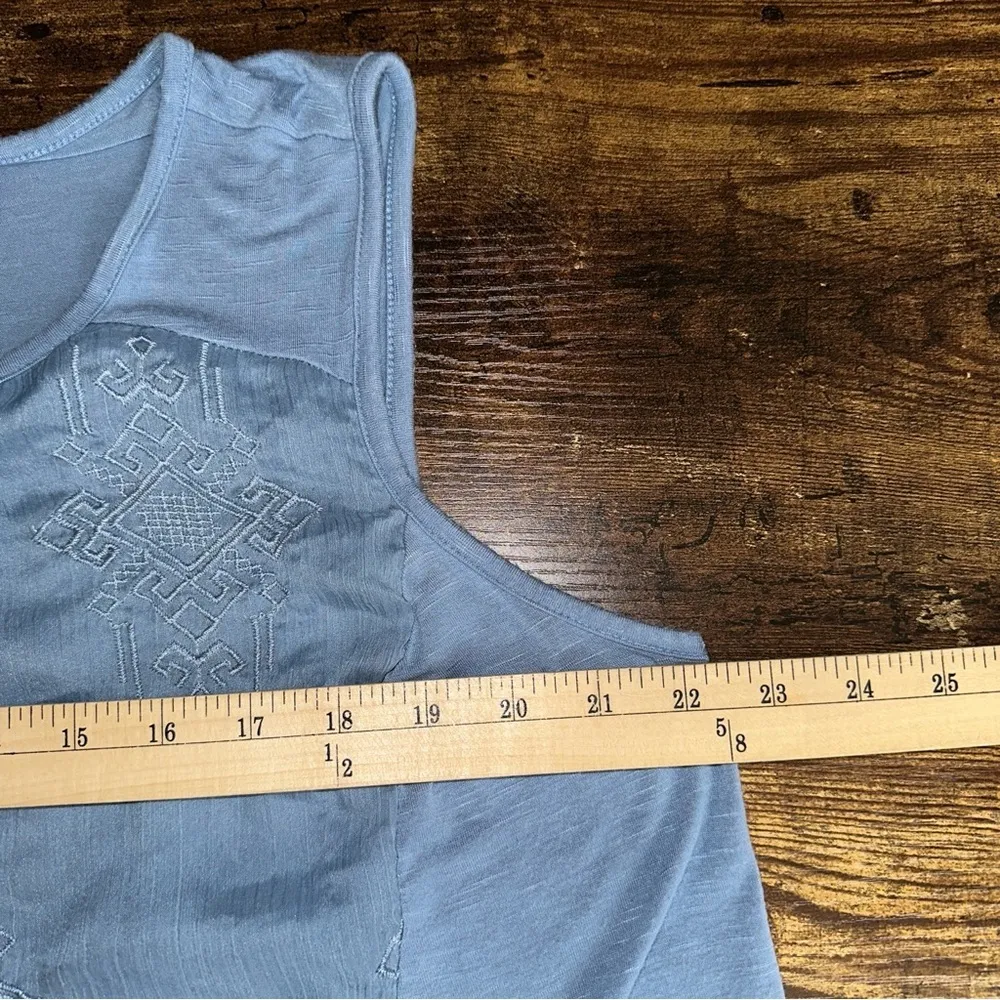 Style and Co Top Womens Blue 2X Sleeveless Embroidered Rayon Blouse - Image 3