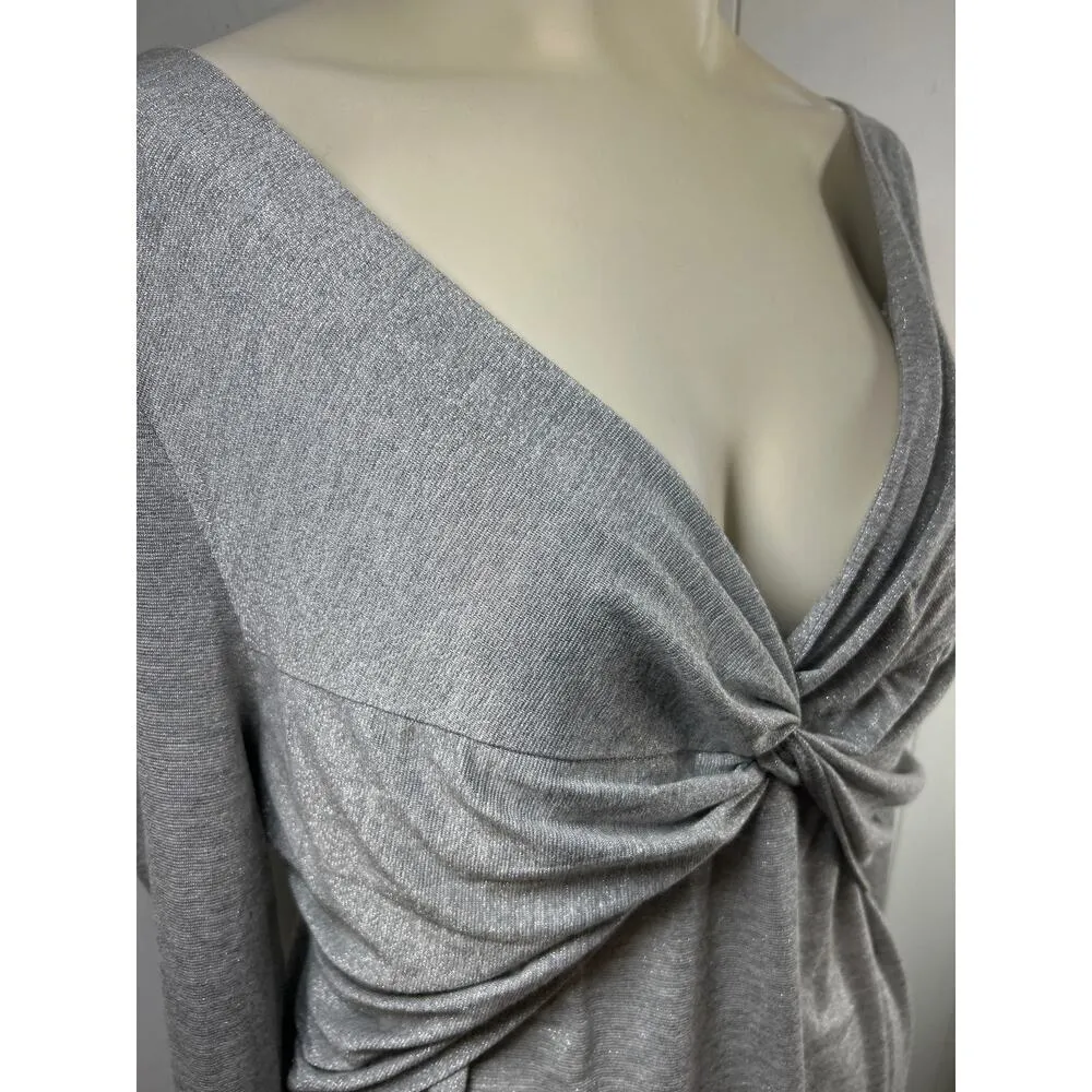 Donna Karen Empire twist top in silver. New without tag size XL. - Image 2