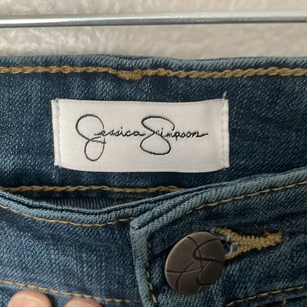 NWT Jessica Simpson High Rise Skinny Ankle Raw Hem Blue Jeans Size 6 / 28 - Image 5