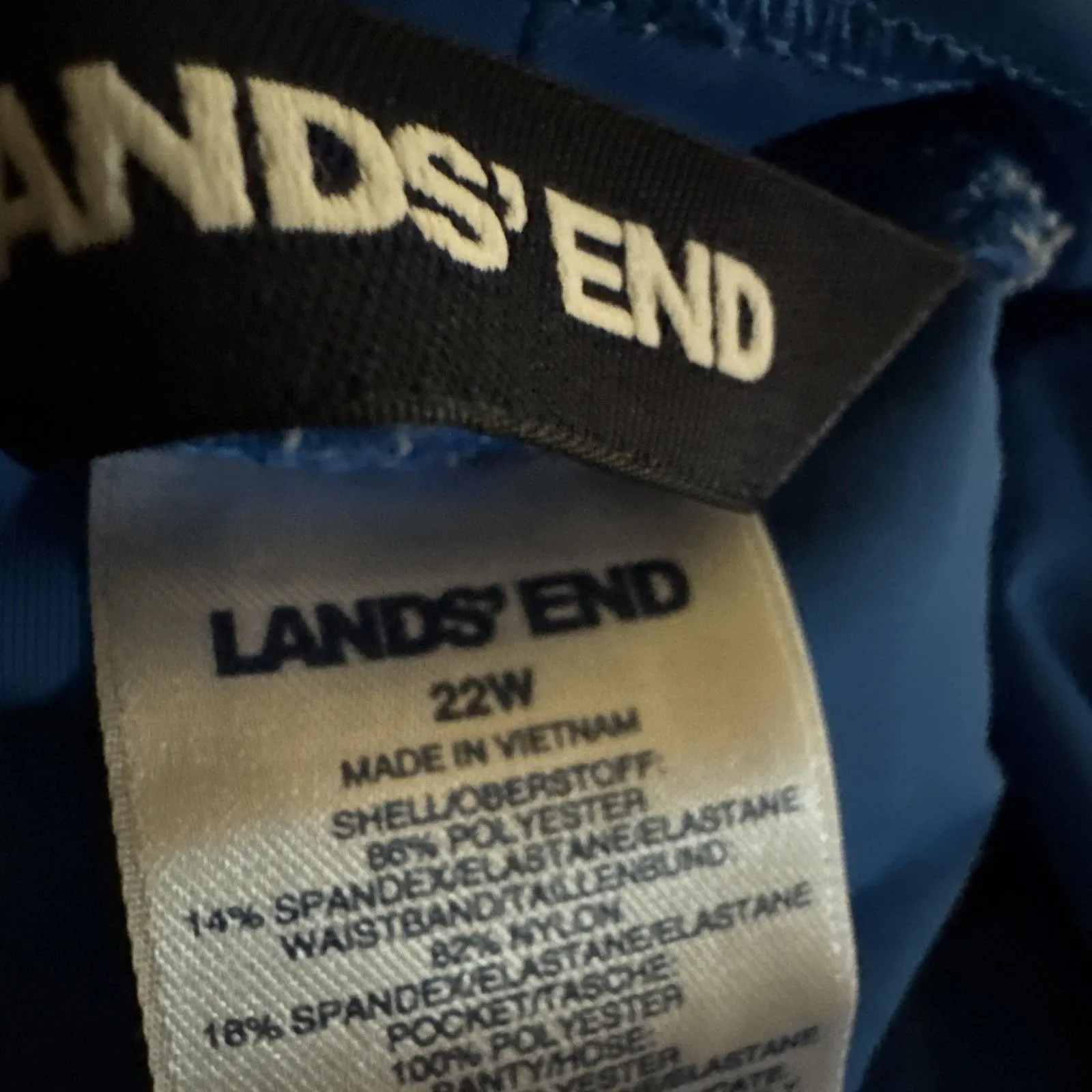 Lands' End Royal Blue Quick Dry Board Short Swim Cover w/Panty Plus Sz 22W - Image 3