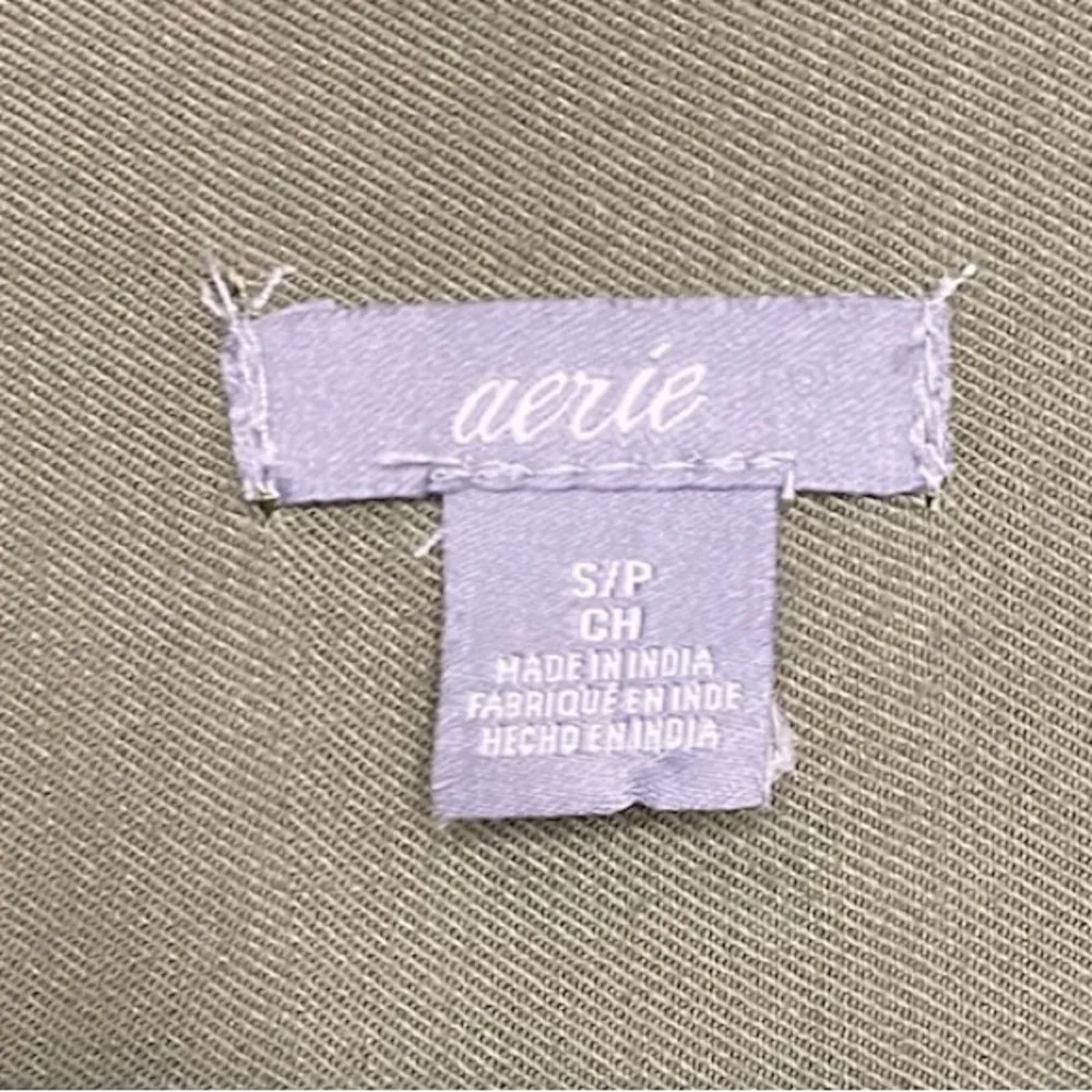 Aerie Olive Green Short Sleeve Utility Romper Small - Image 5