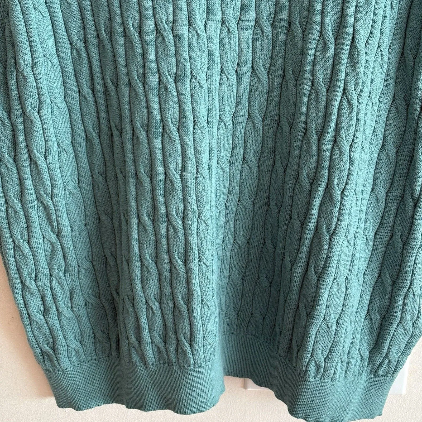 NWT JCrew Factory Women’s Cable Knit Shell Size XXL 100% Cotton Green Classic - Image 3