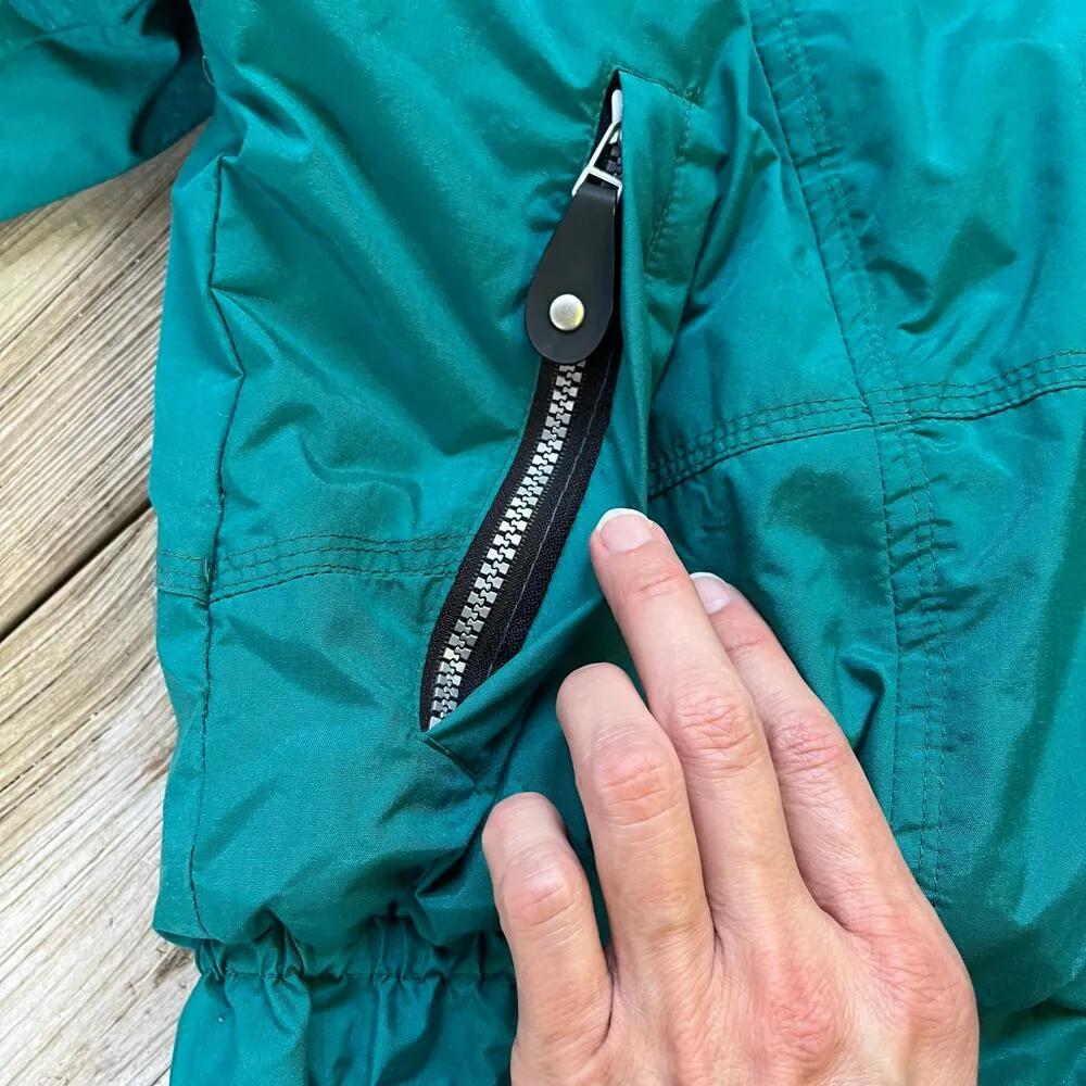 Obermeyer Women's Vintage Hooded Ski Jacket Teal Size 14 - Image 7