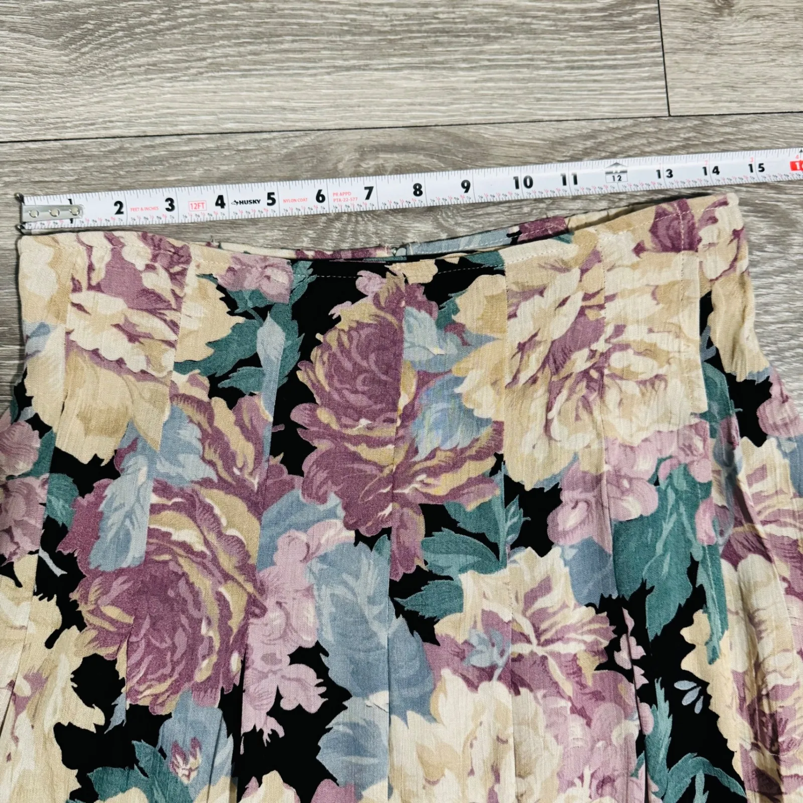 COMPONIX Vintage Floral Maxi Skirt Wrap Style Boho Cottagecore M Made in USA Purple Size 10 - Image 14