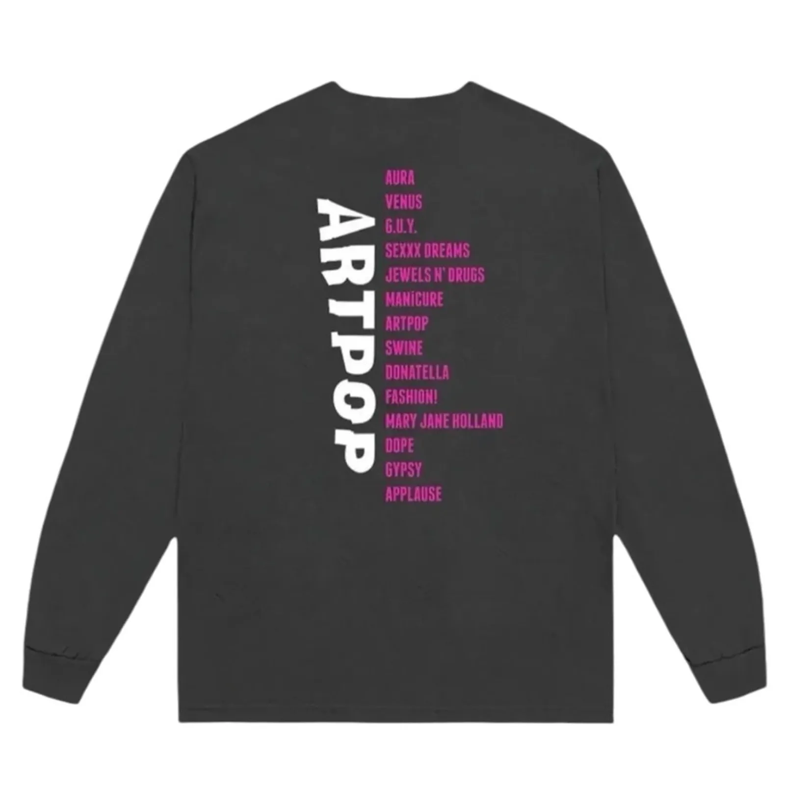 LADY GAGA Artpop Longsleeve Tracklist Tee Size 2X New w/o Tag Official Merch Black - Image 3