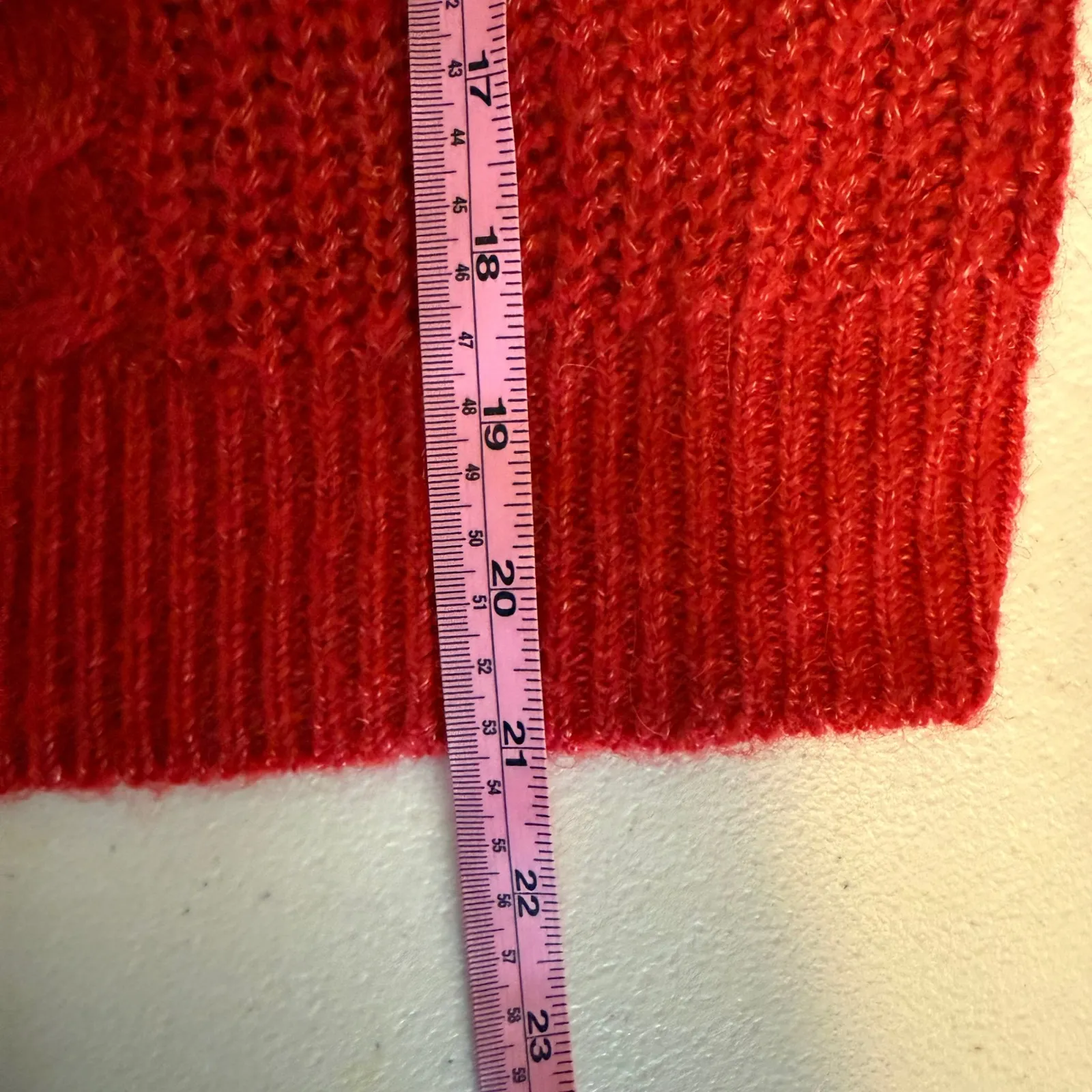 Abercrombie Fitch Red Cable Knit Sweater Women Medium Cozy Warm Winter Holiday - Image 7