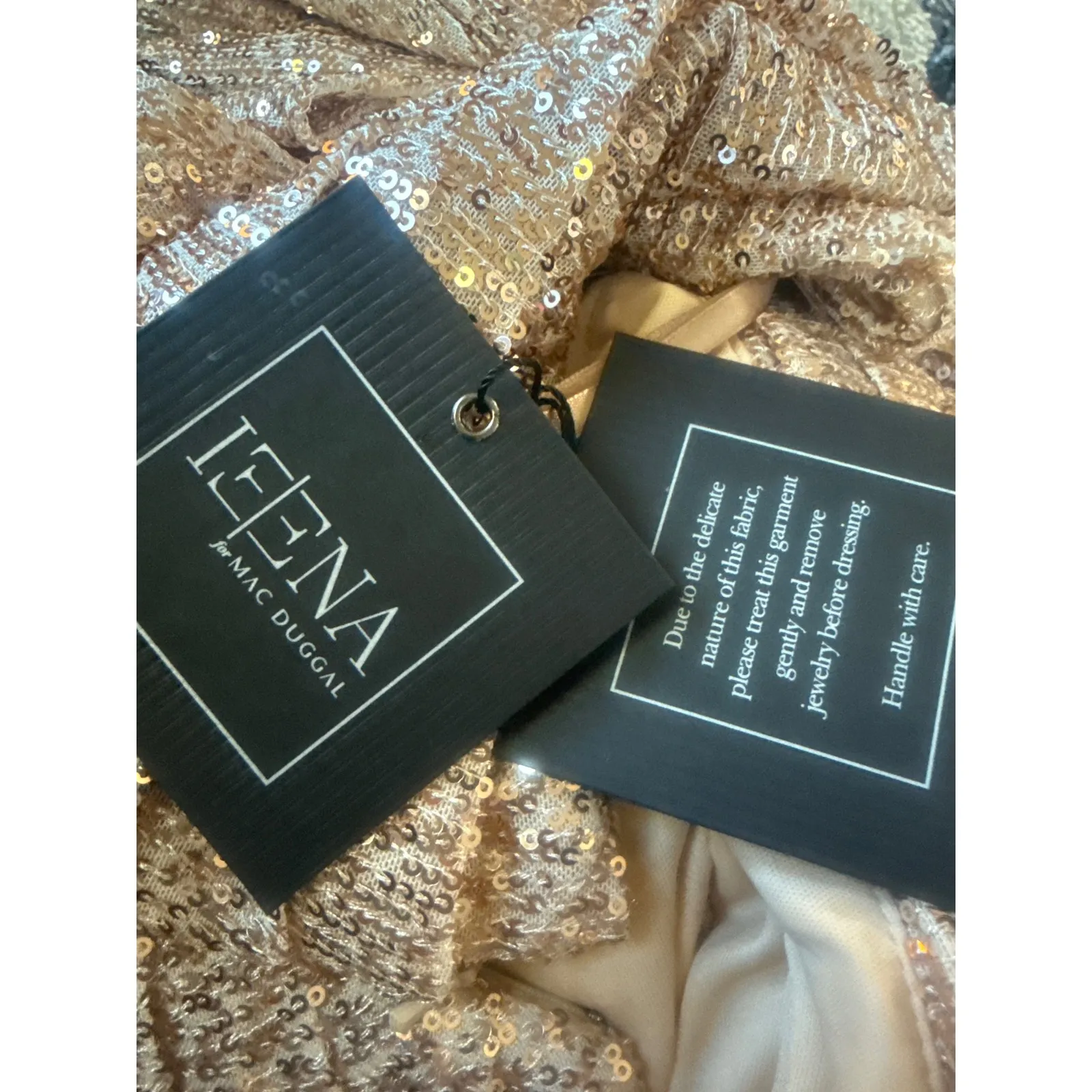 Mac Duggal 26596 Rose Gold Sequin Off-Shoulder Jumpsuit  Size 4 - Image 5