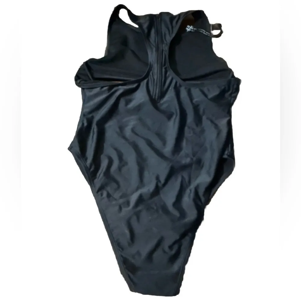 Black Boohoo bathing suit one piece cut out size small - Image 5