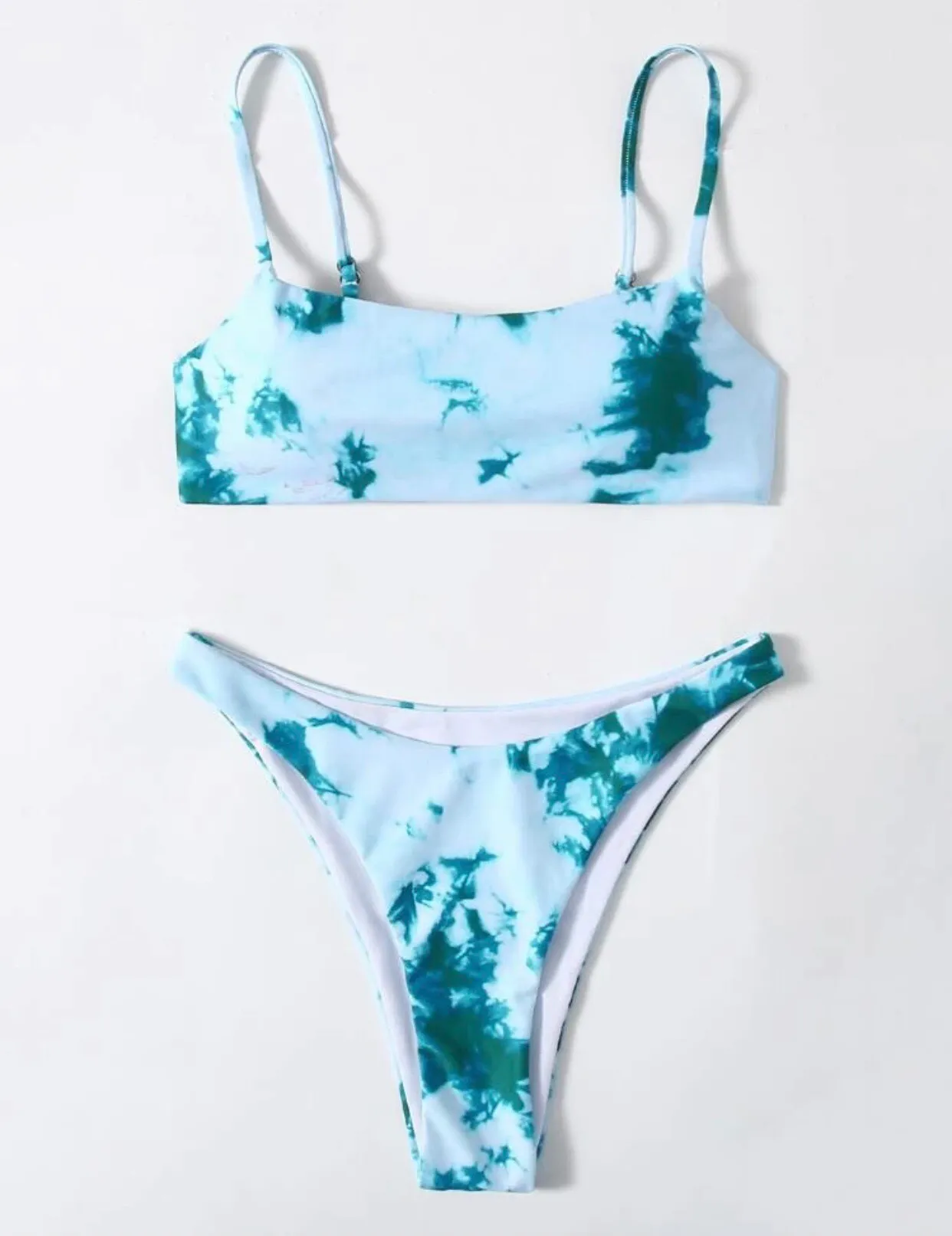 Tie Die High Leg Bikini Blue Size L - Image 2