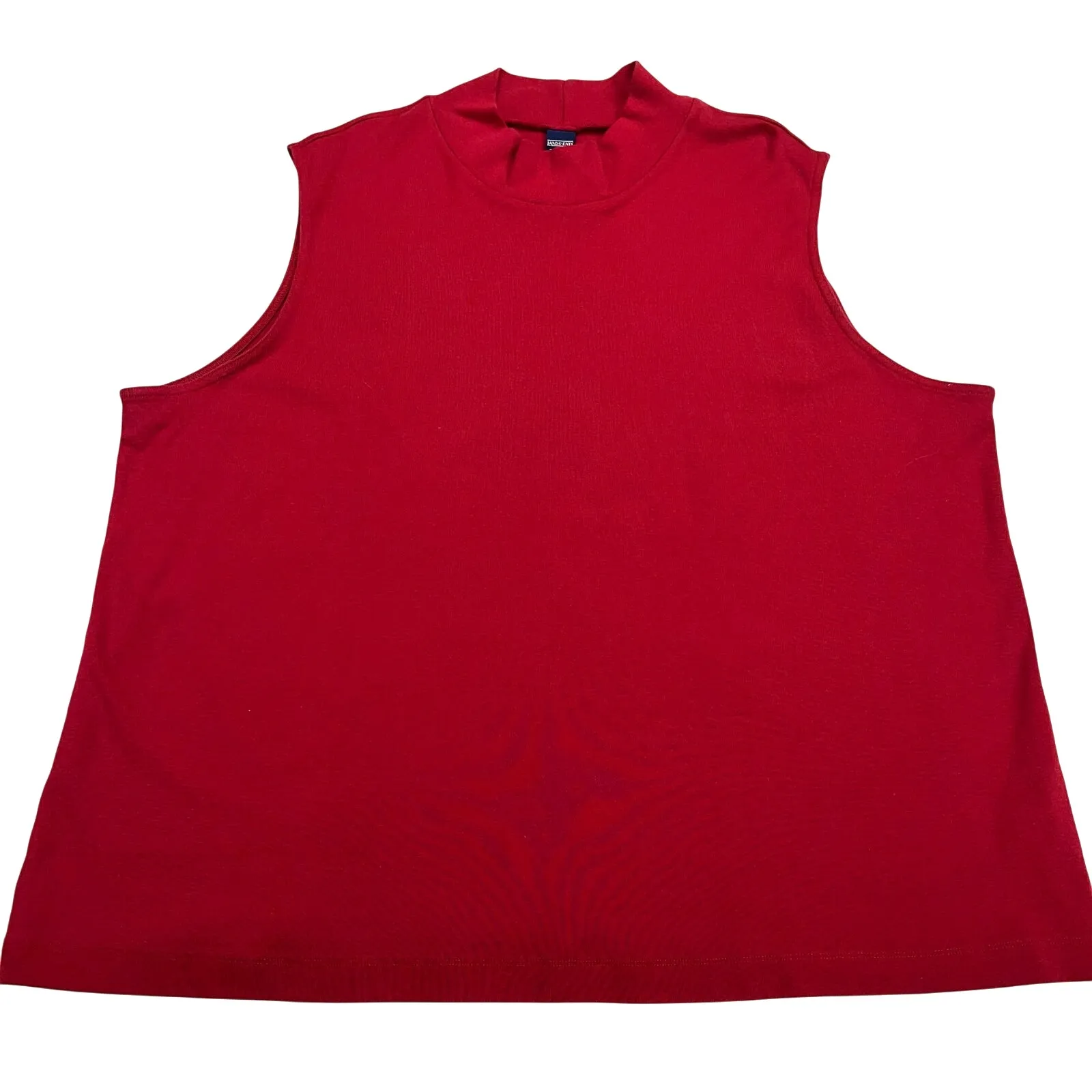 Lands’ End Red Mock Neck Cardigan Twinset 2 Piece 100% Cotton Size 3X (24W - Image 3