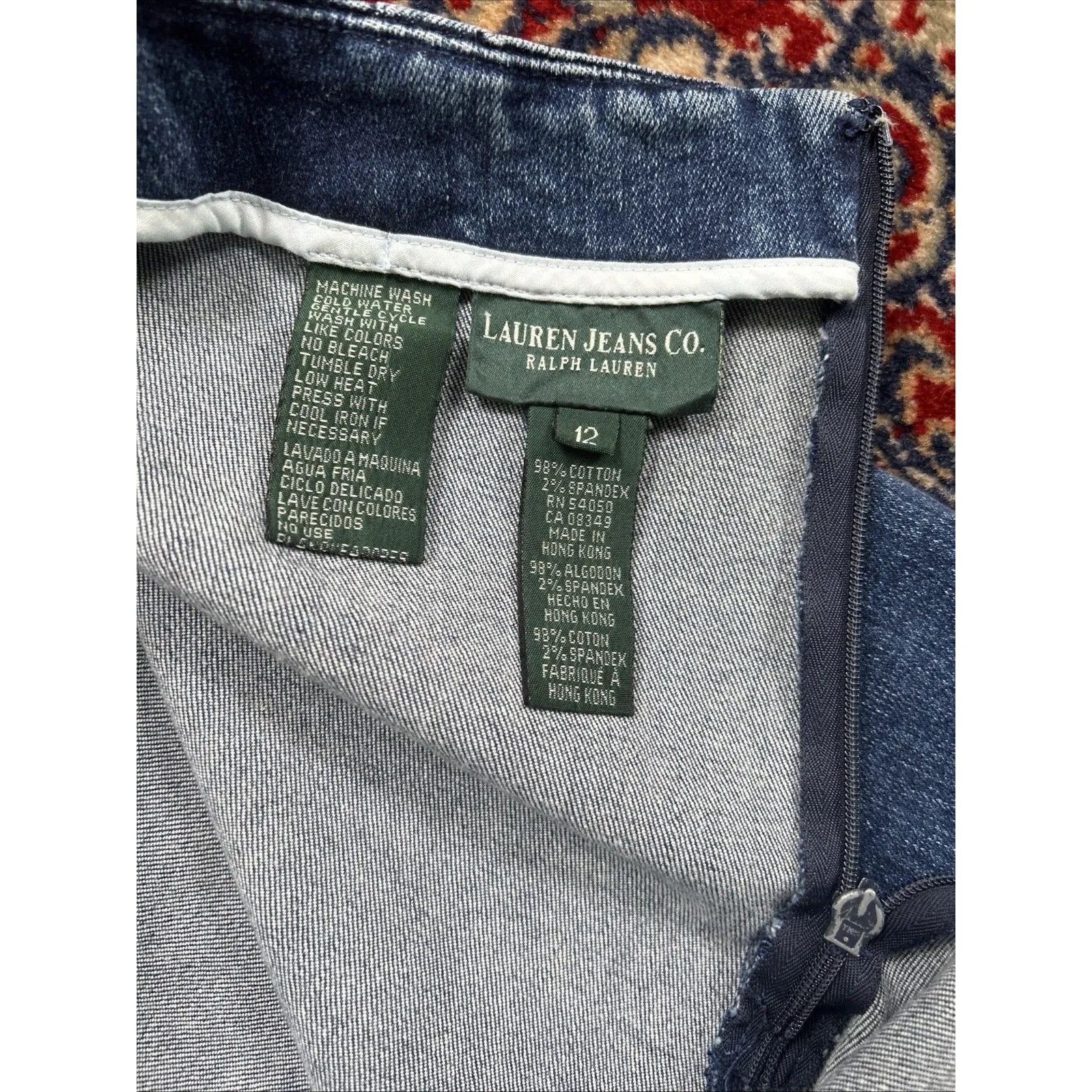 Ralph Lauren Jeans Co. Anglesey Vintage Indigo Denim Pencil Skirt Size 12 - Image 3